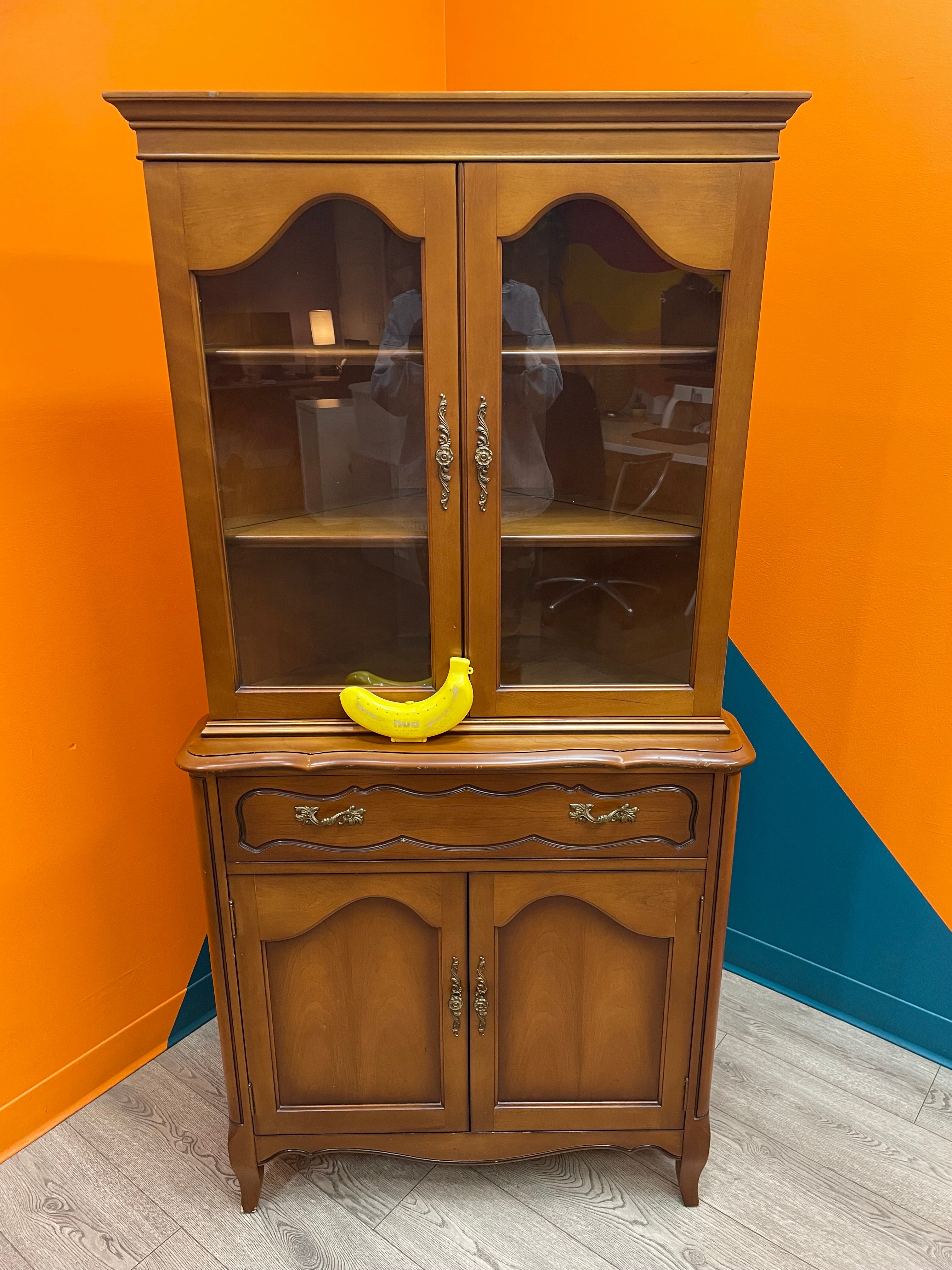 Wood & Glass Corner Cabinet