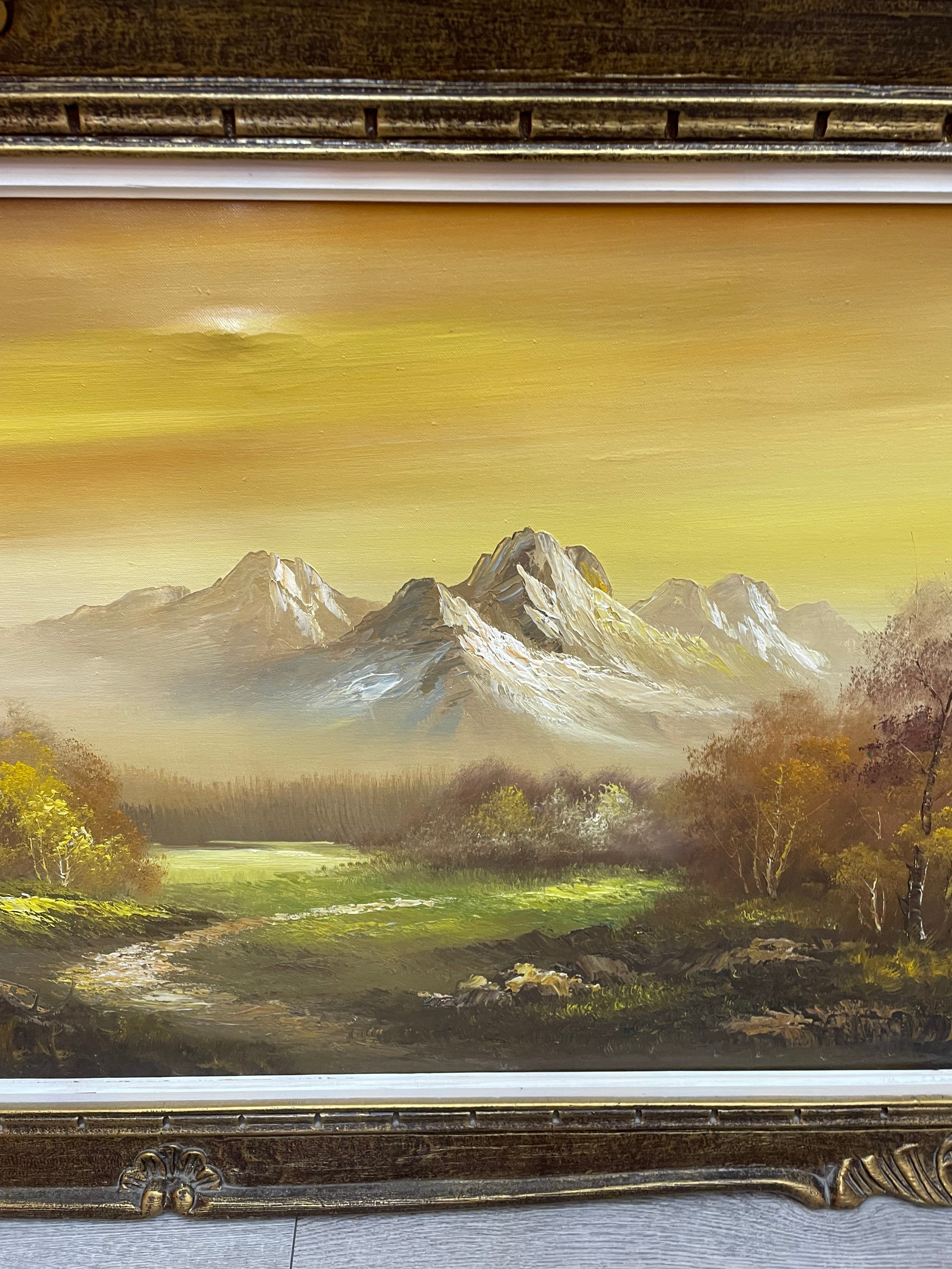 Gold Framed Mountain Painting