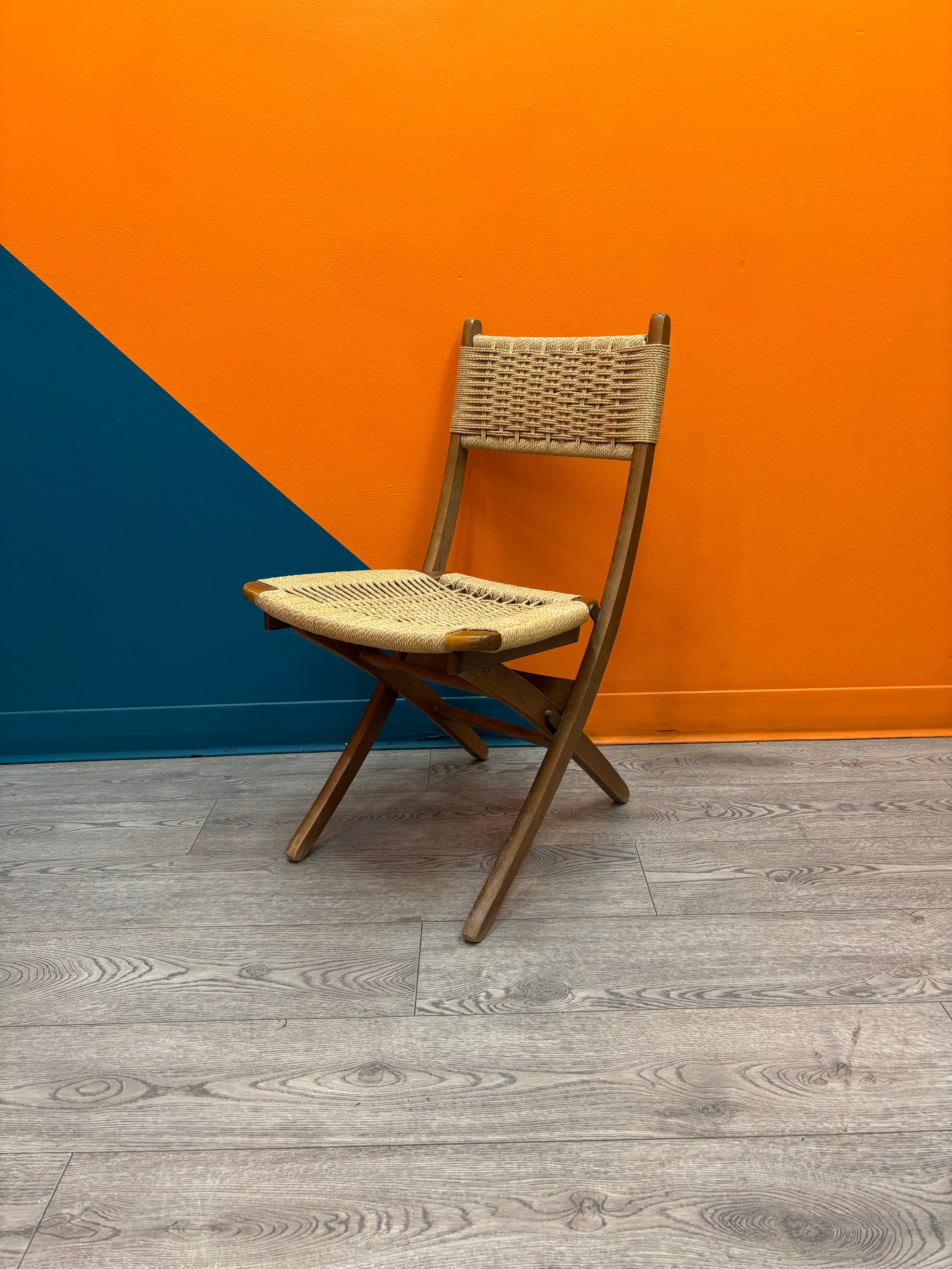 Folding Rope and Wood Chair