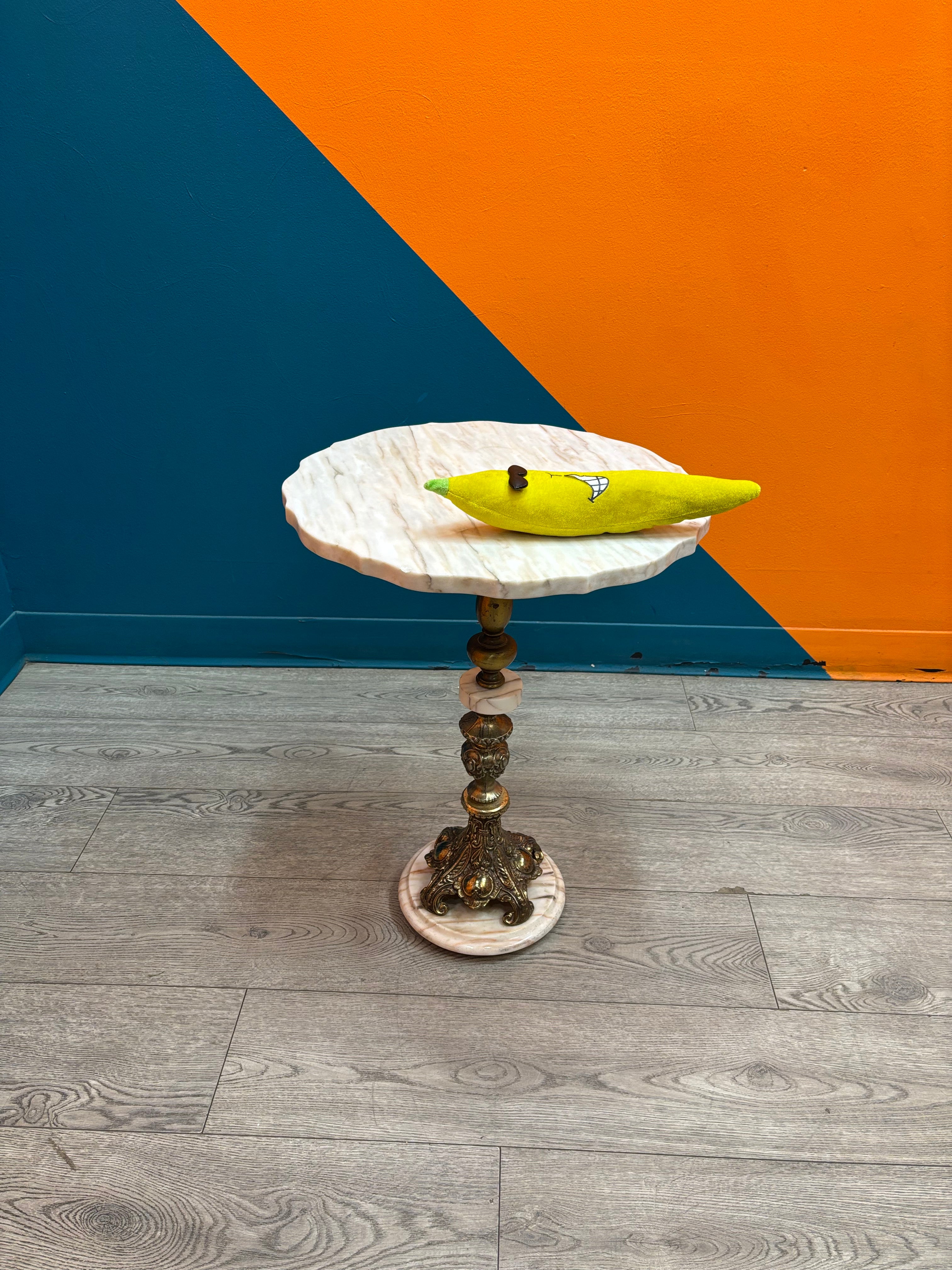 Round Marble Top Side Table