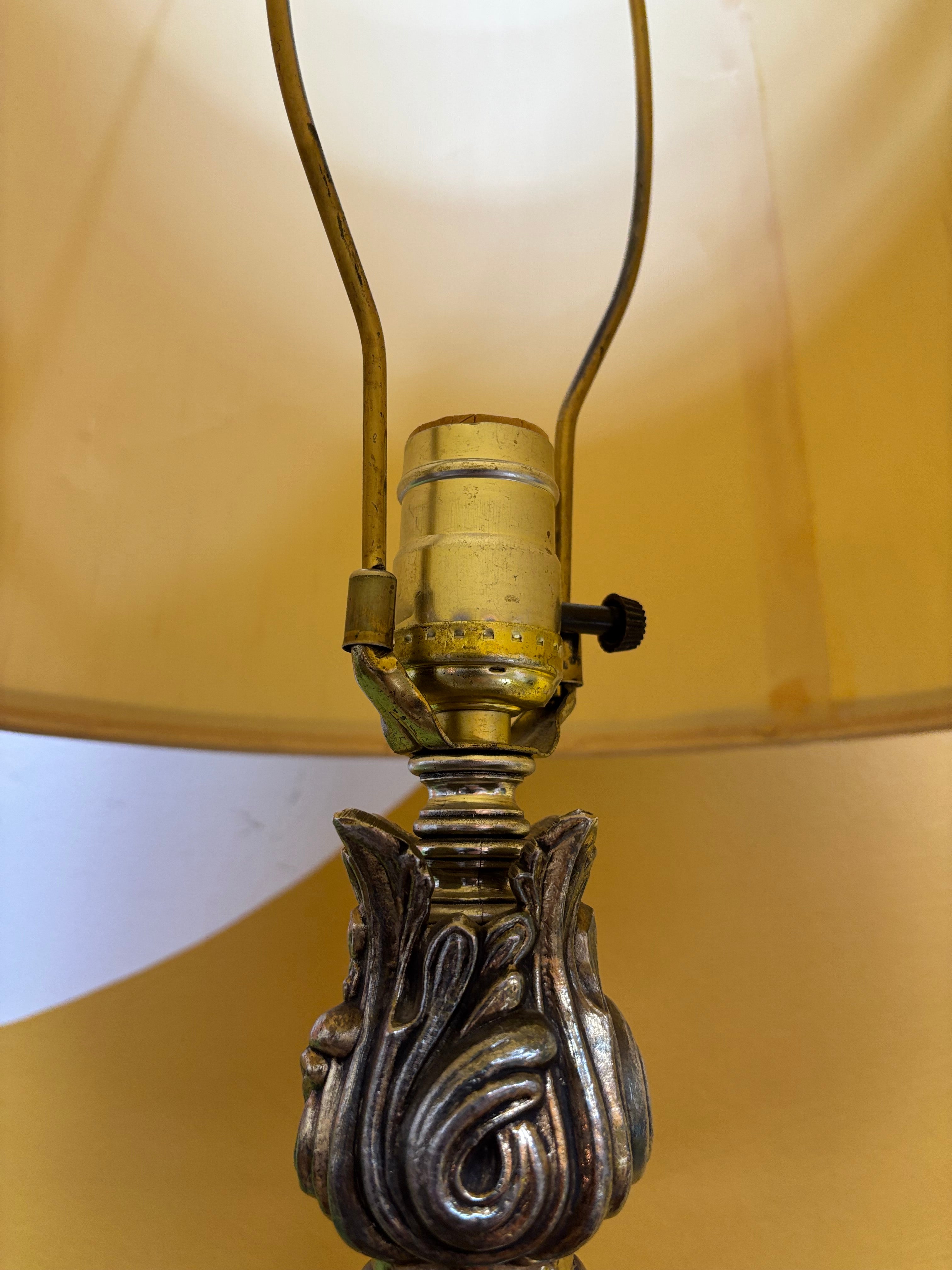 Amber Glass Table Lamp