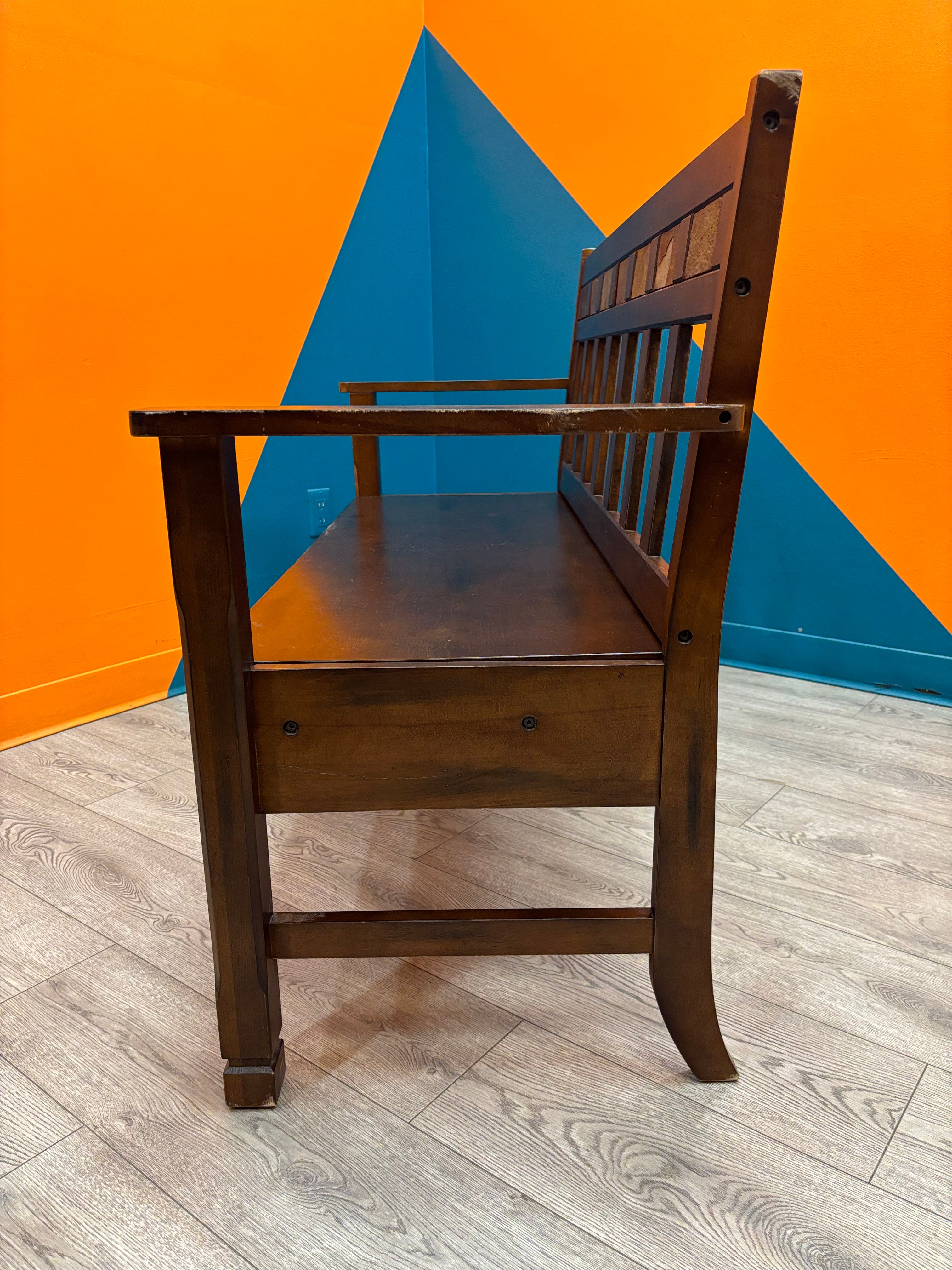 Wood Bench with Storage