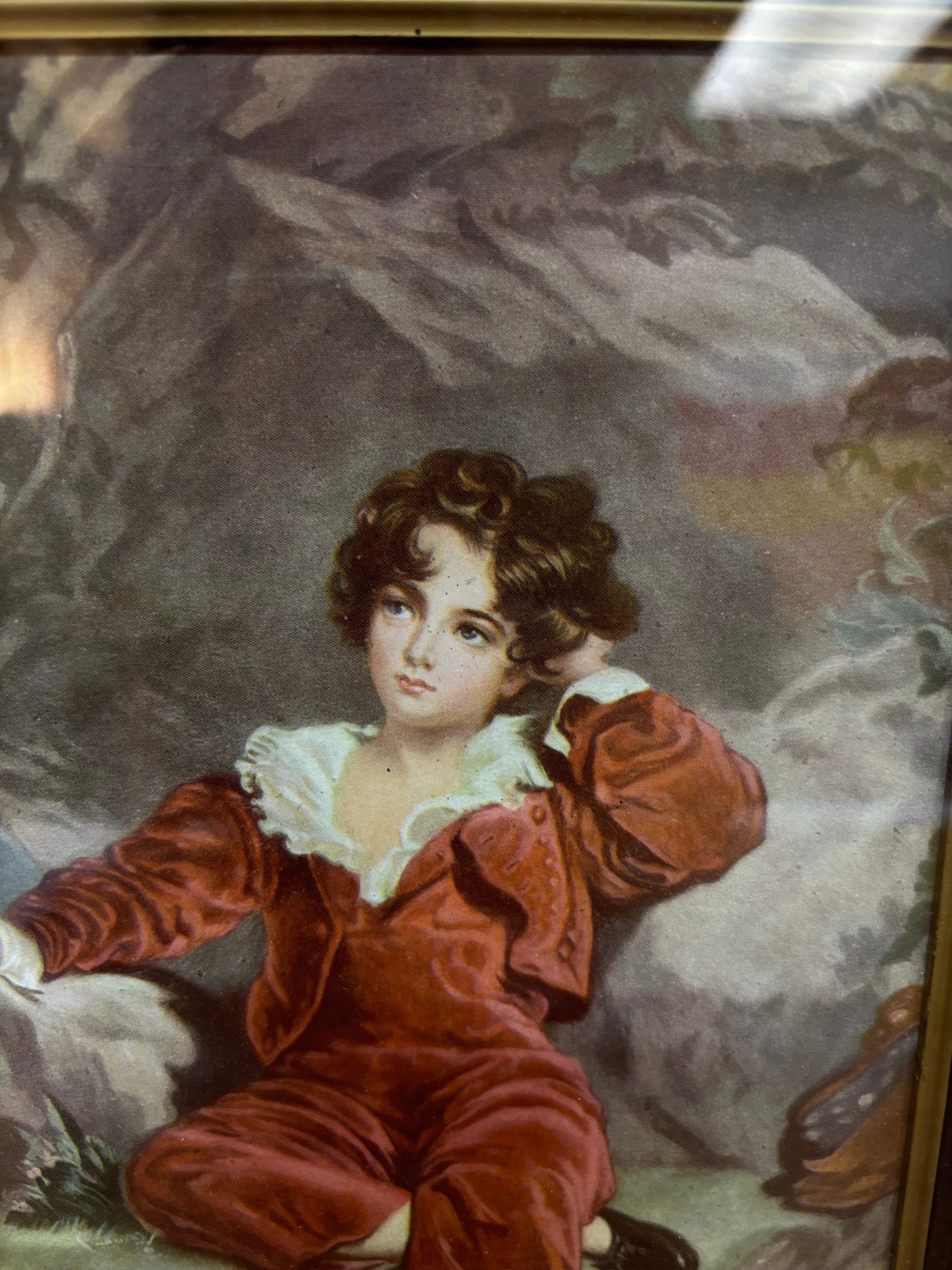 Gold Framed Red Boy Print