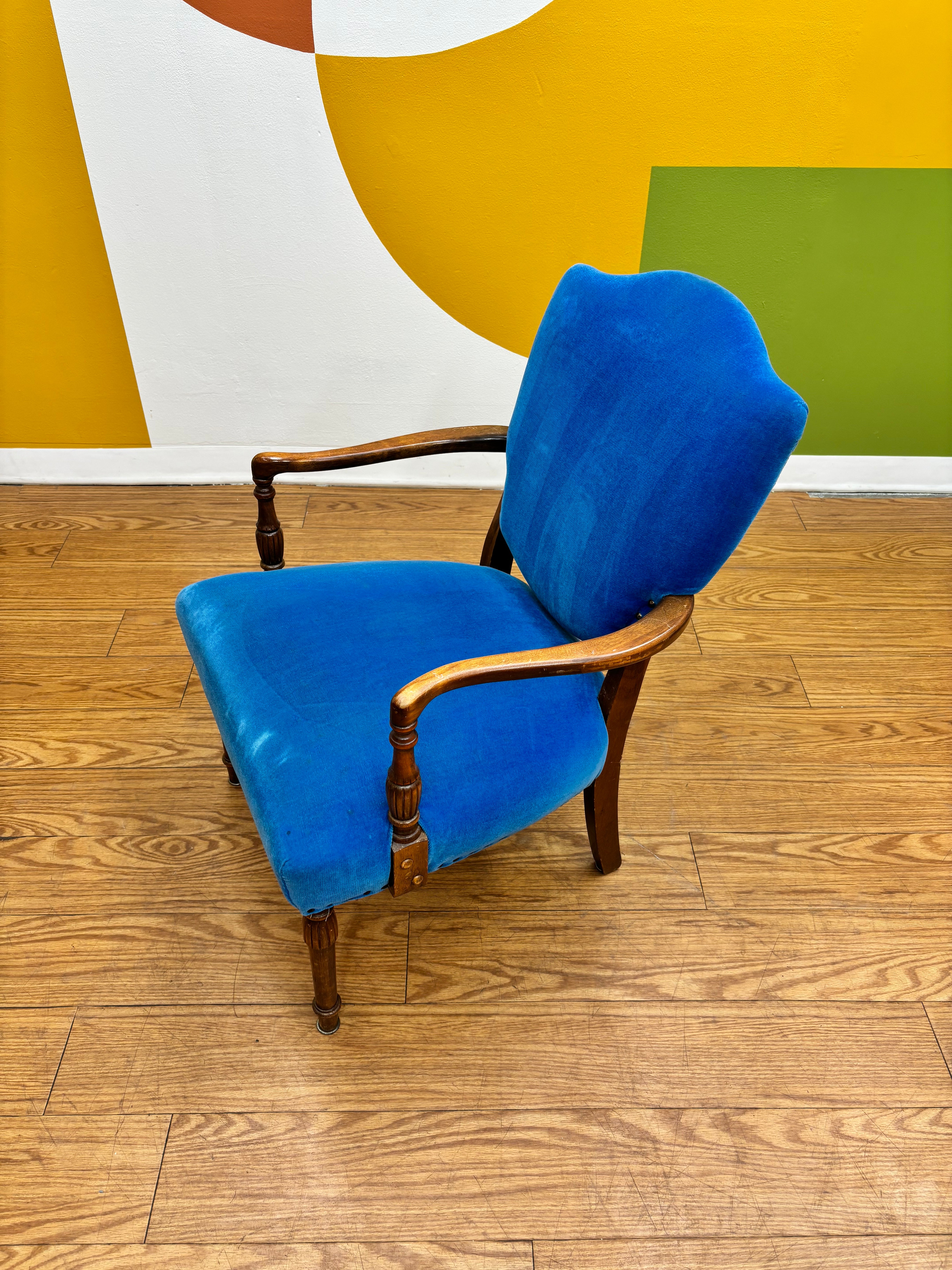 Blue Velvet Armchair