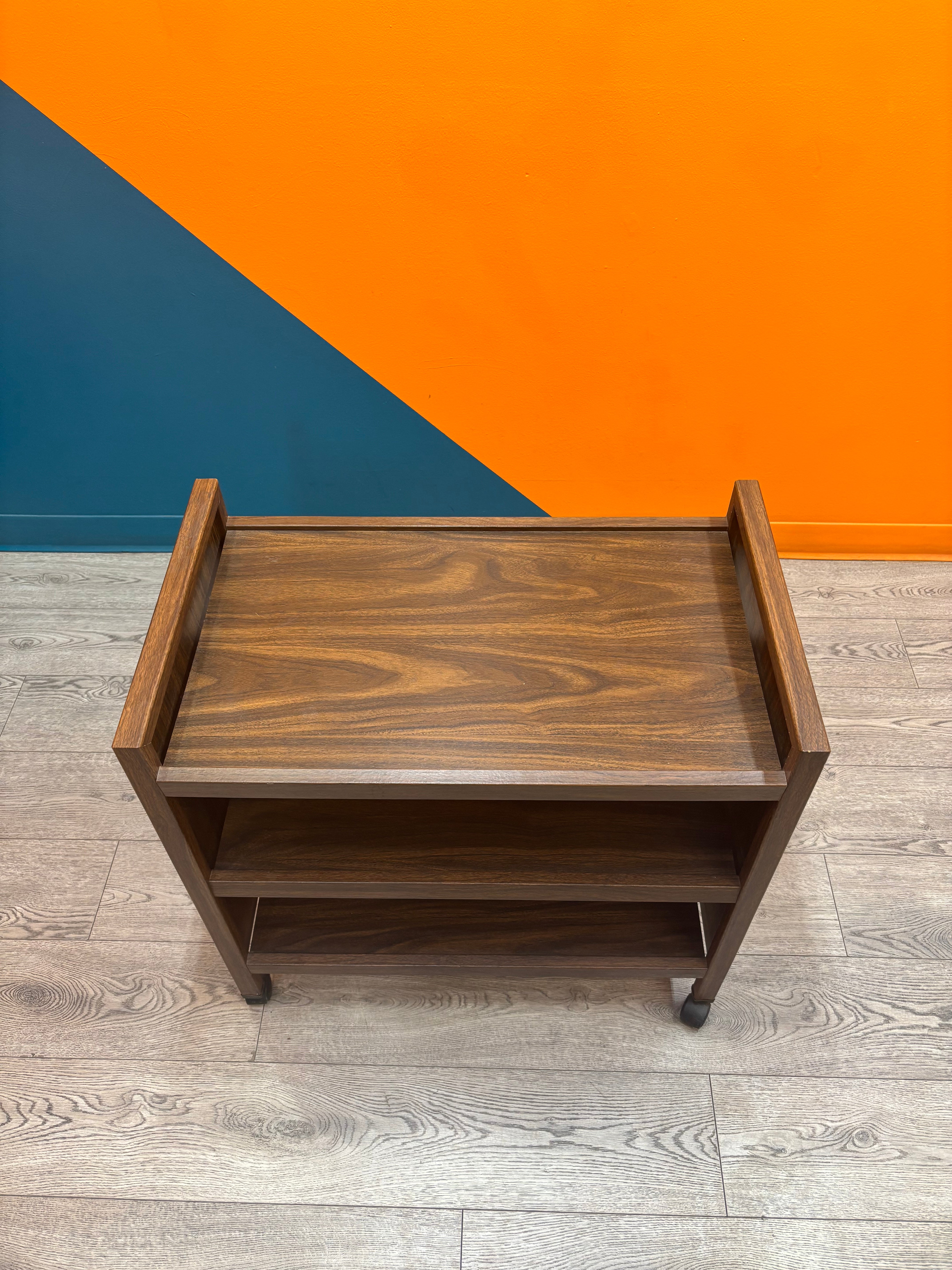 3 Tier Wood Rolling Cart