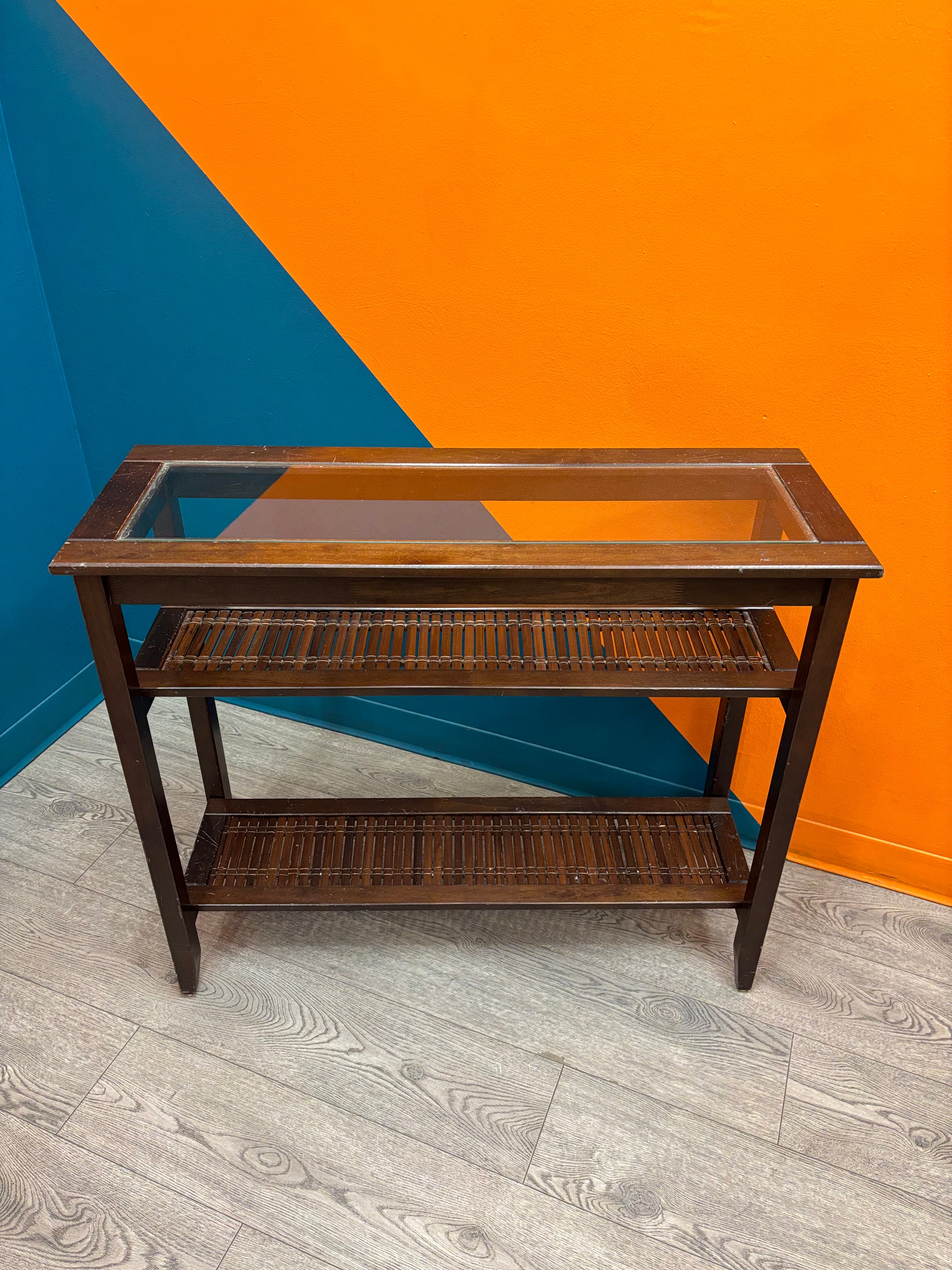 Wood & Glass Console Table