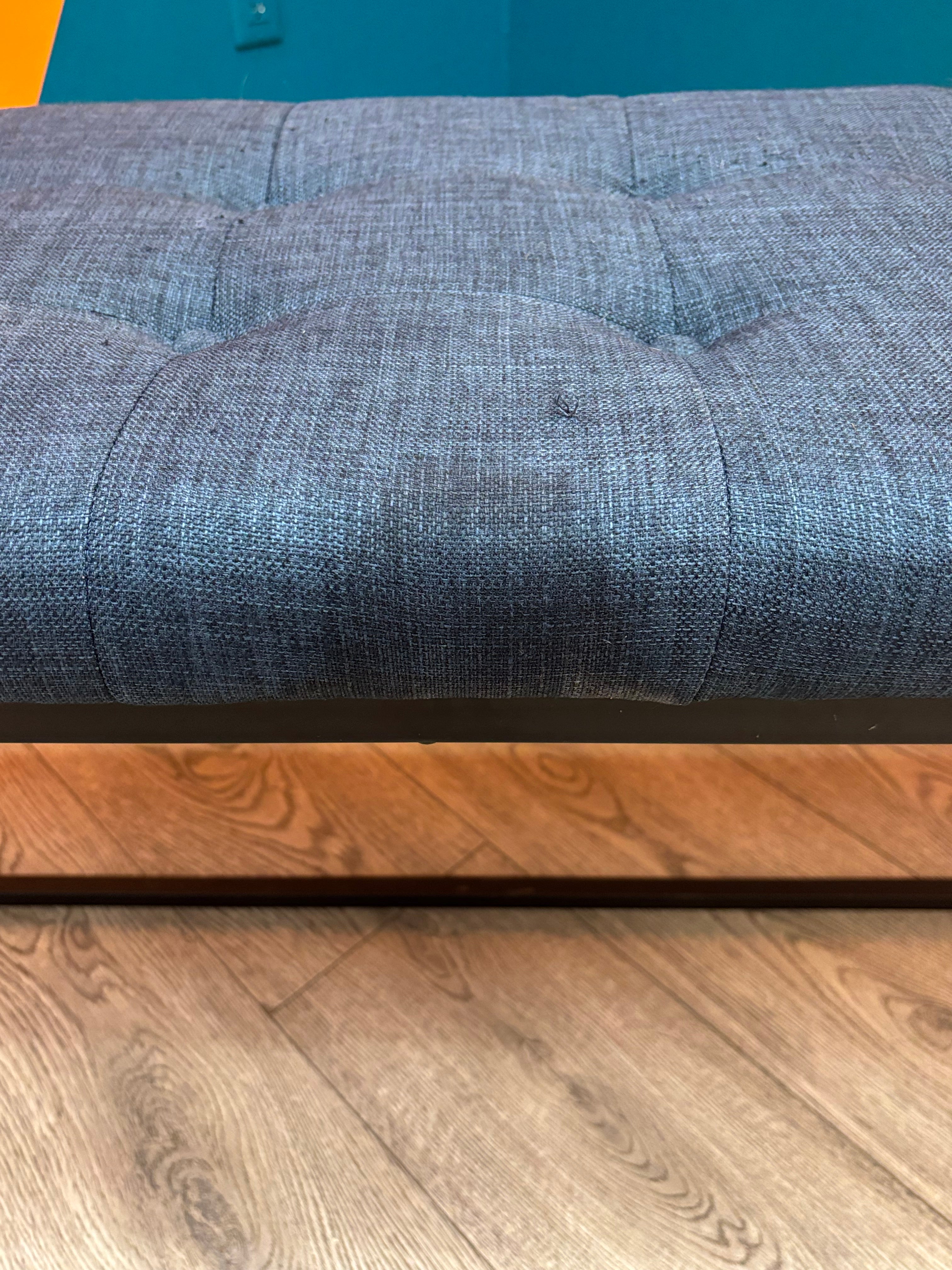 Blue Fabric Bench