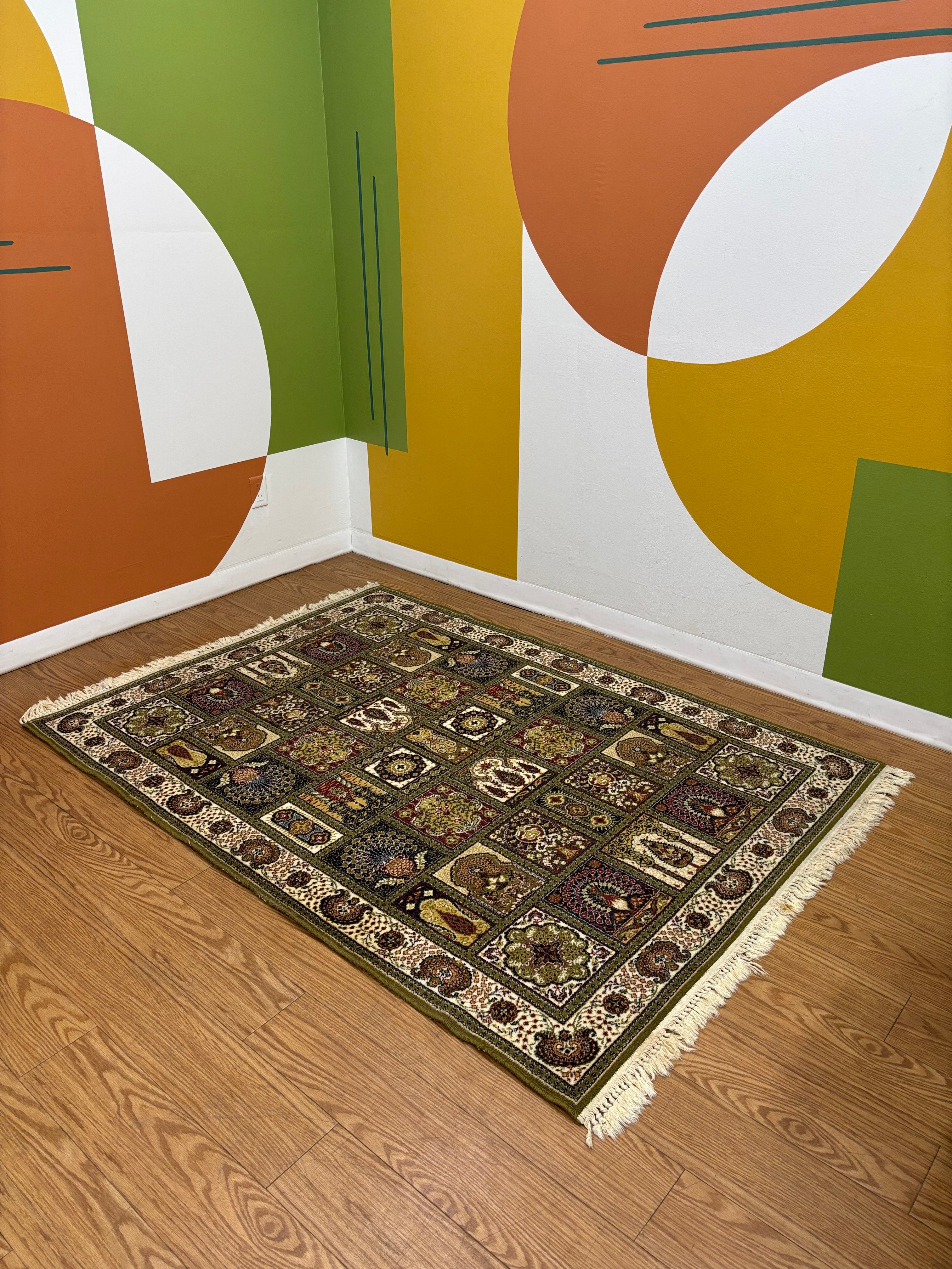 Green Grid Rug