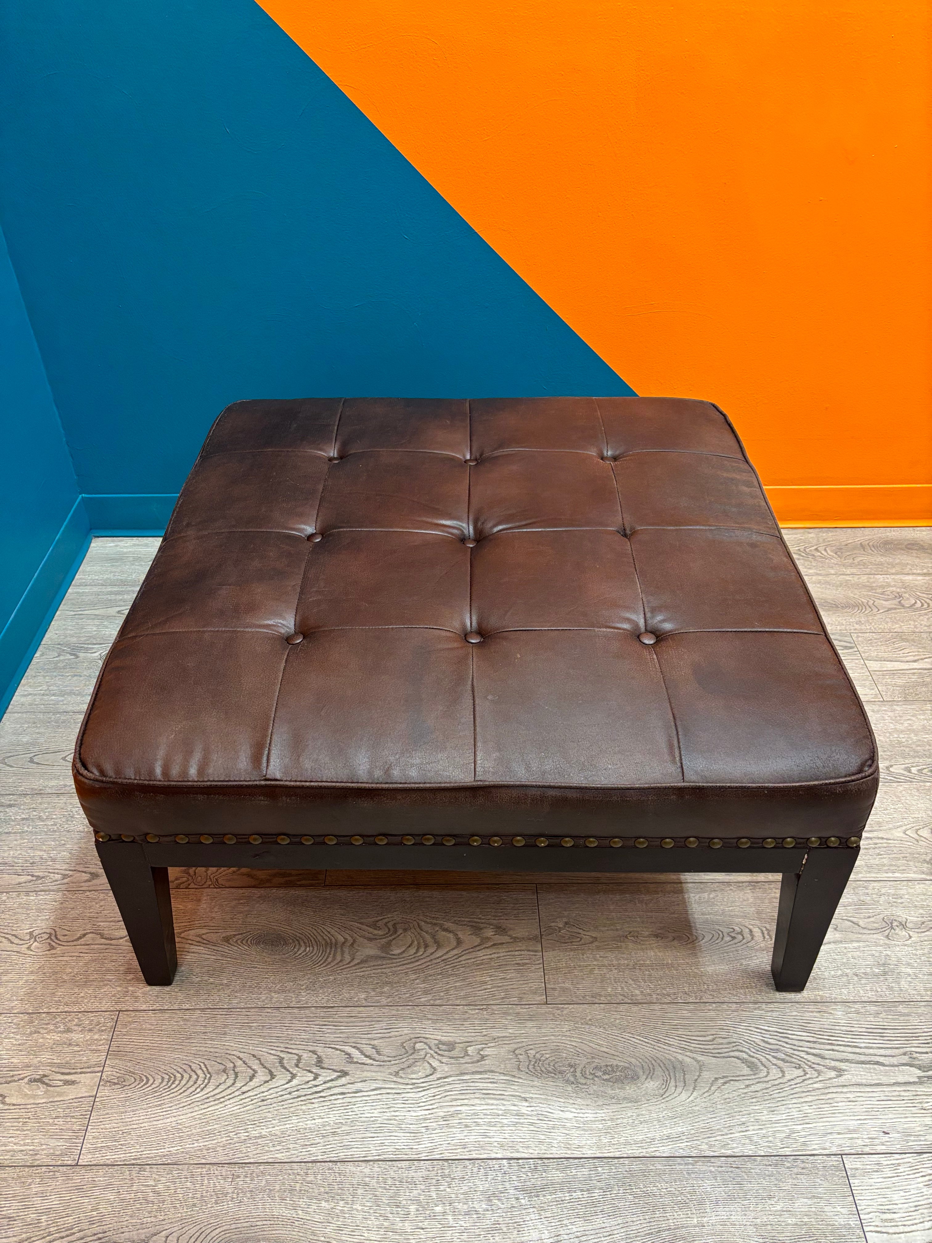 Large Pleather Ottoman