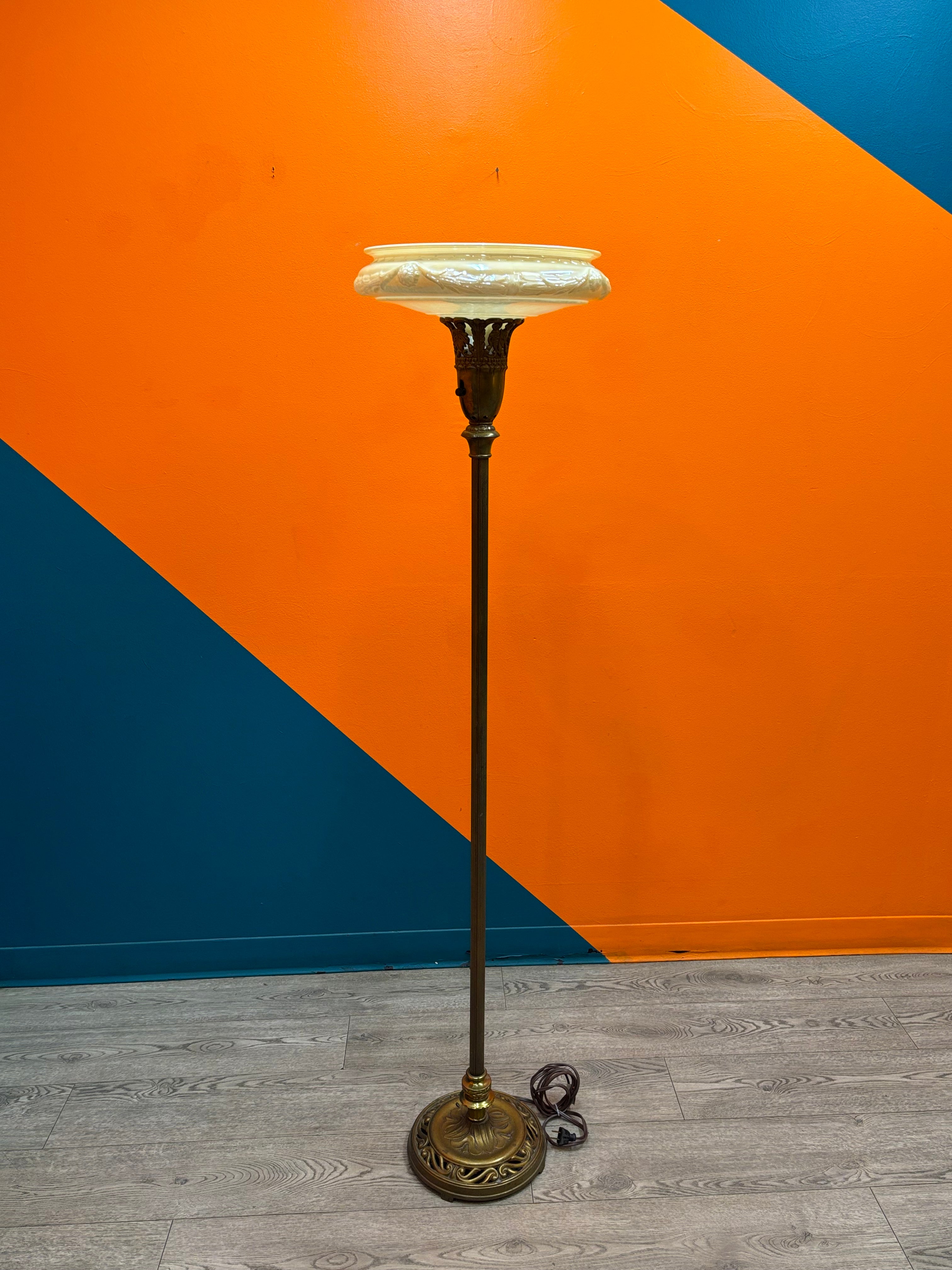 Floor Lamp with Glass Shade