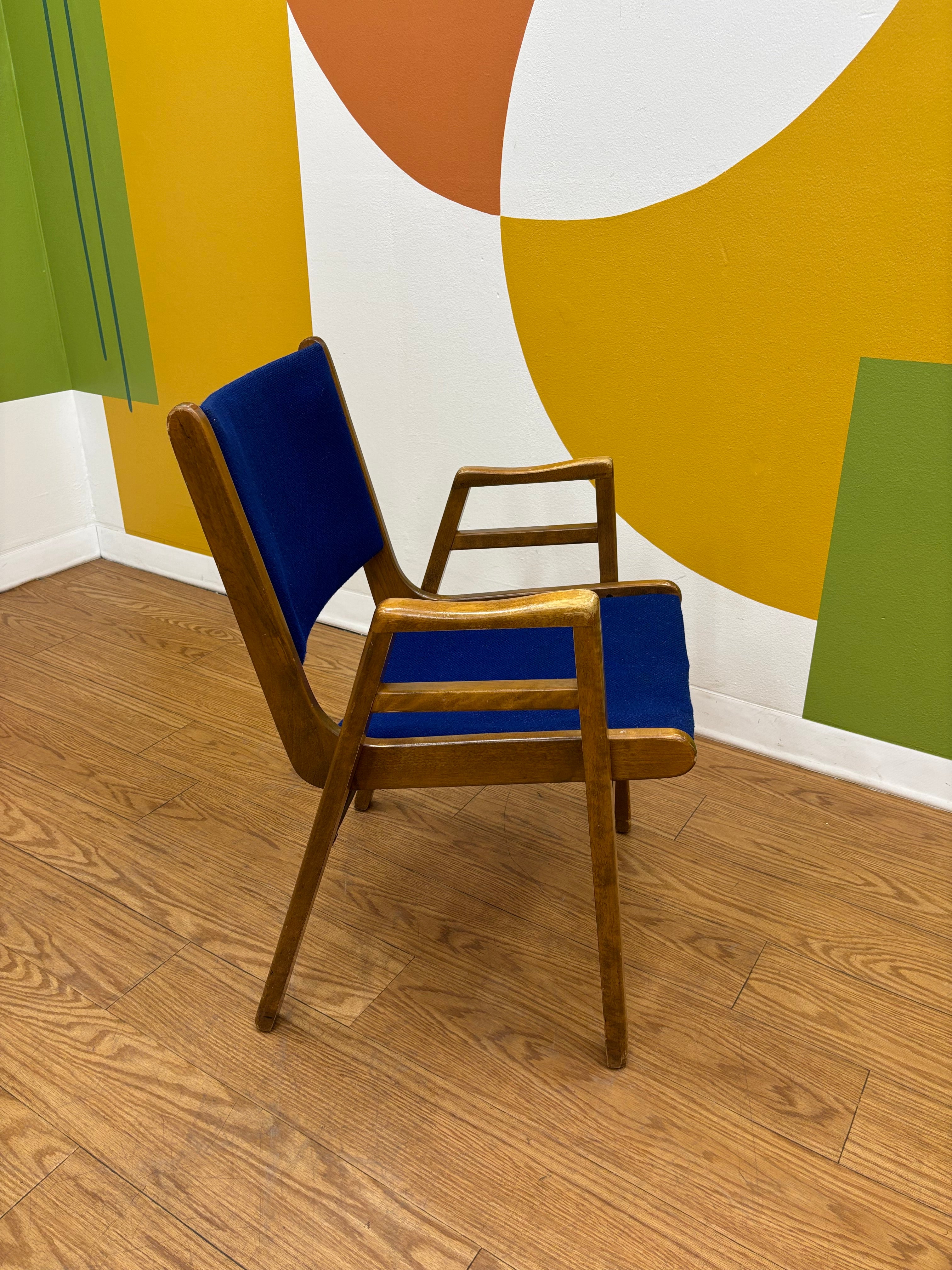 Cobalt Blue Wood Chair