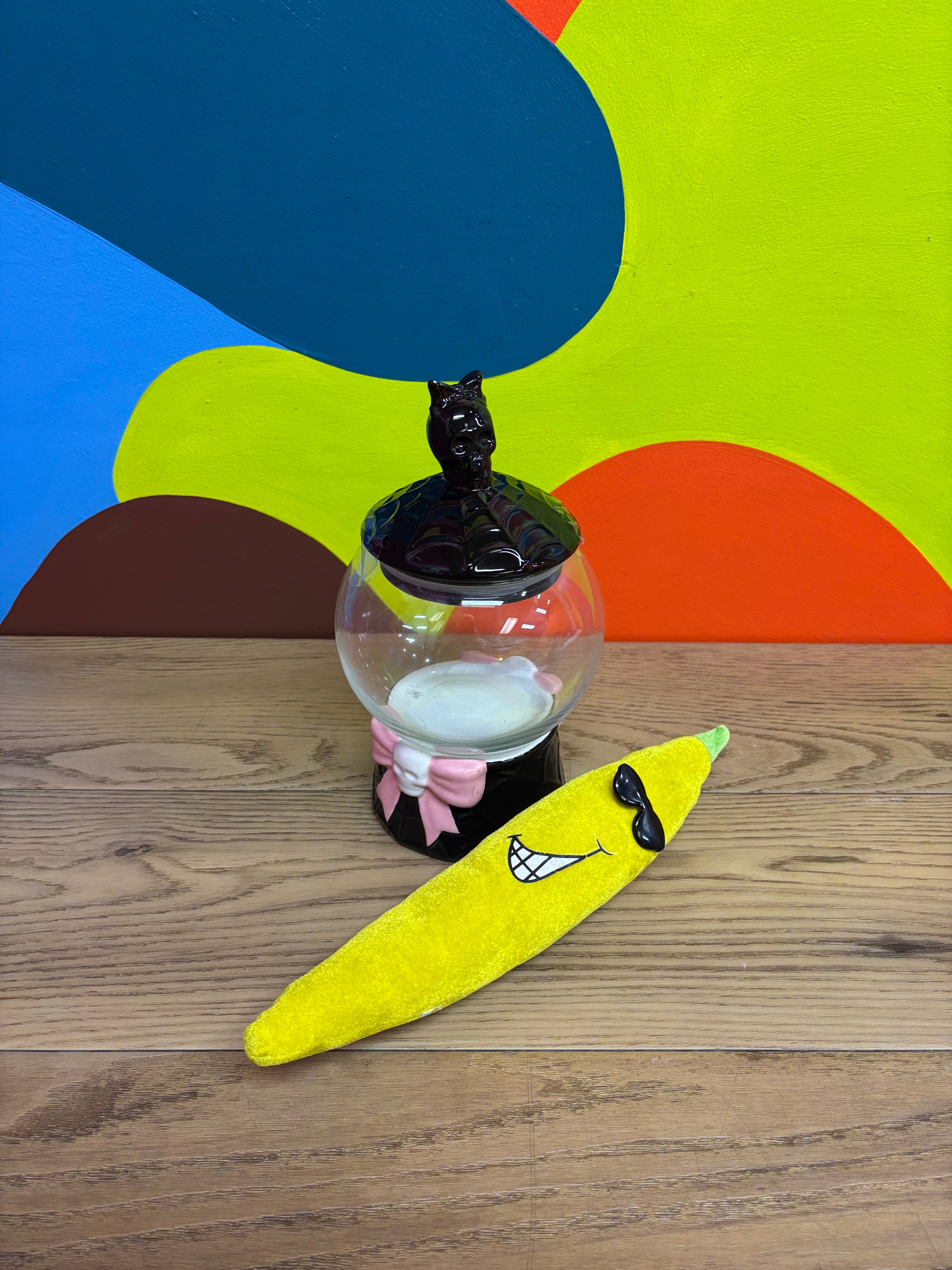 Black & Pink Skull Jar (3 available)