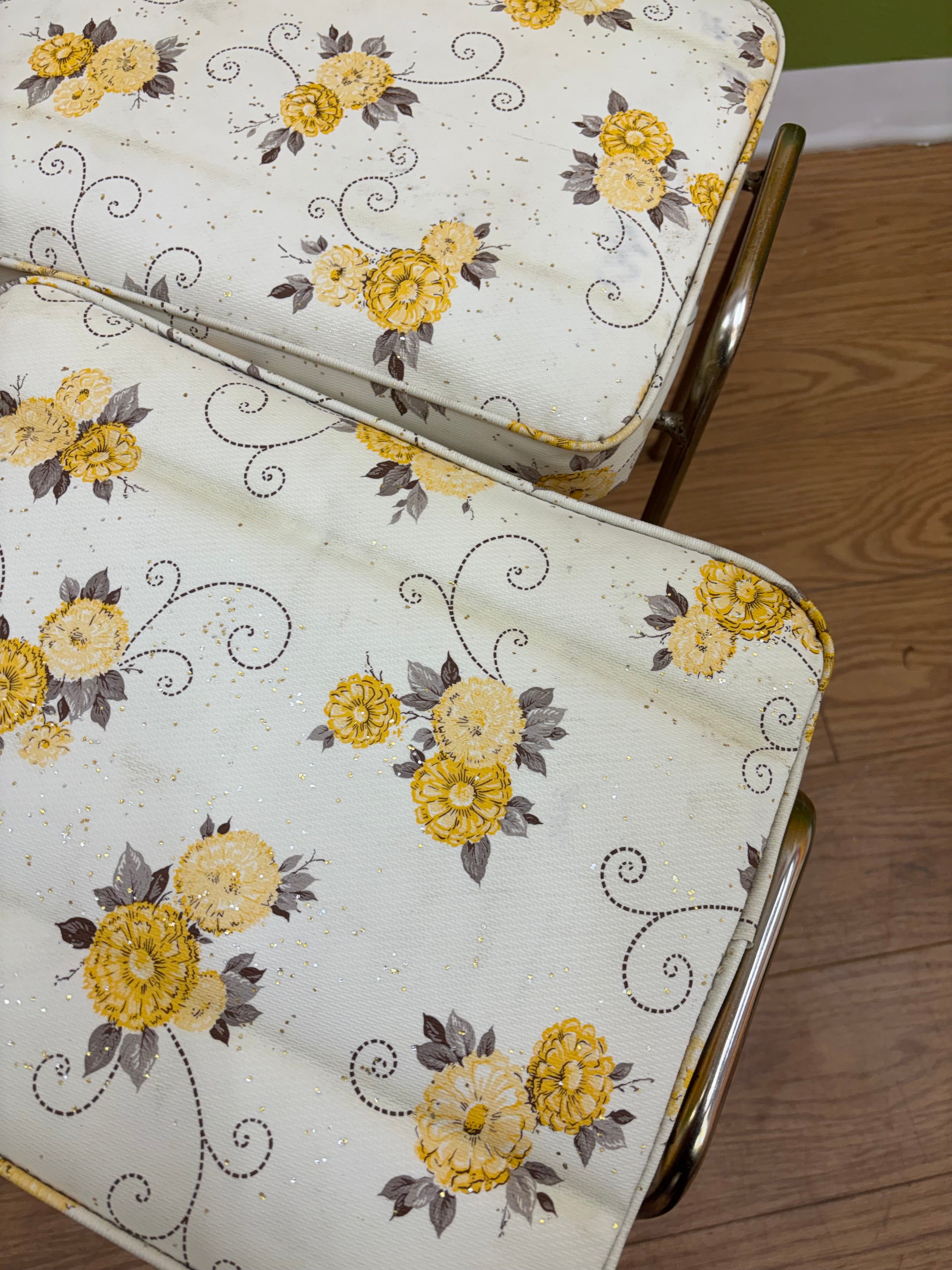 (4) Floral Stacking Stools