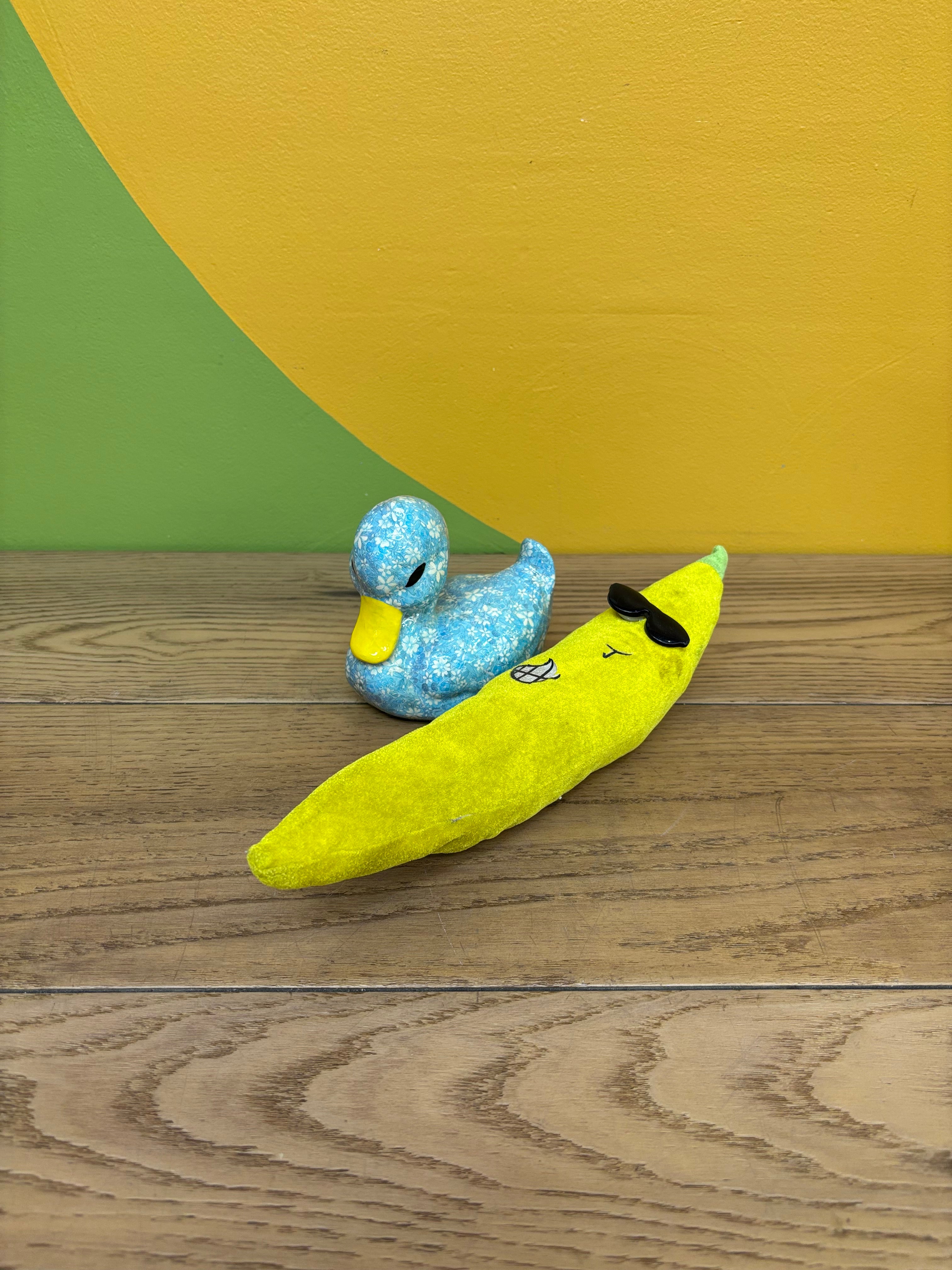 Floral Blue Duck