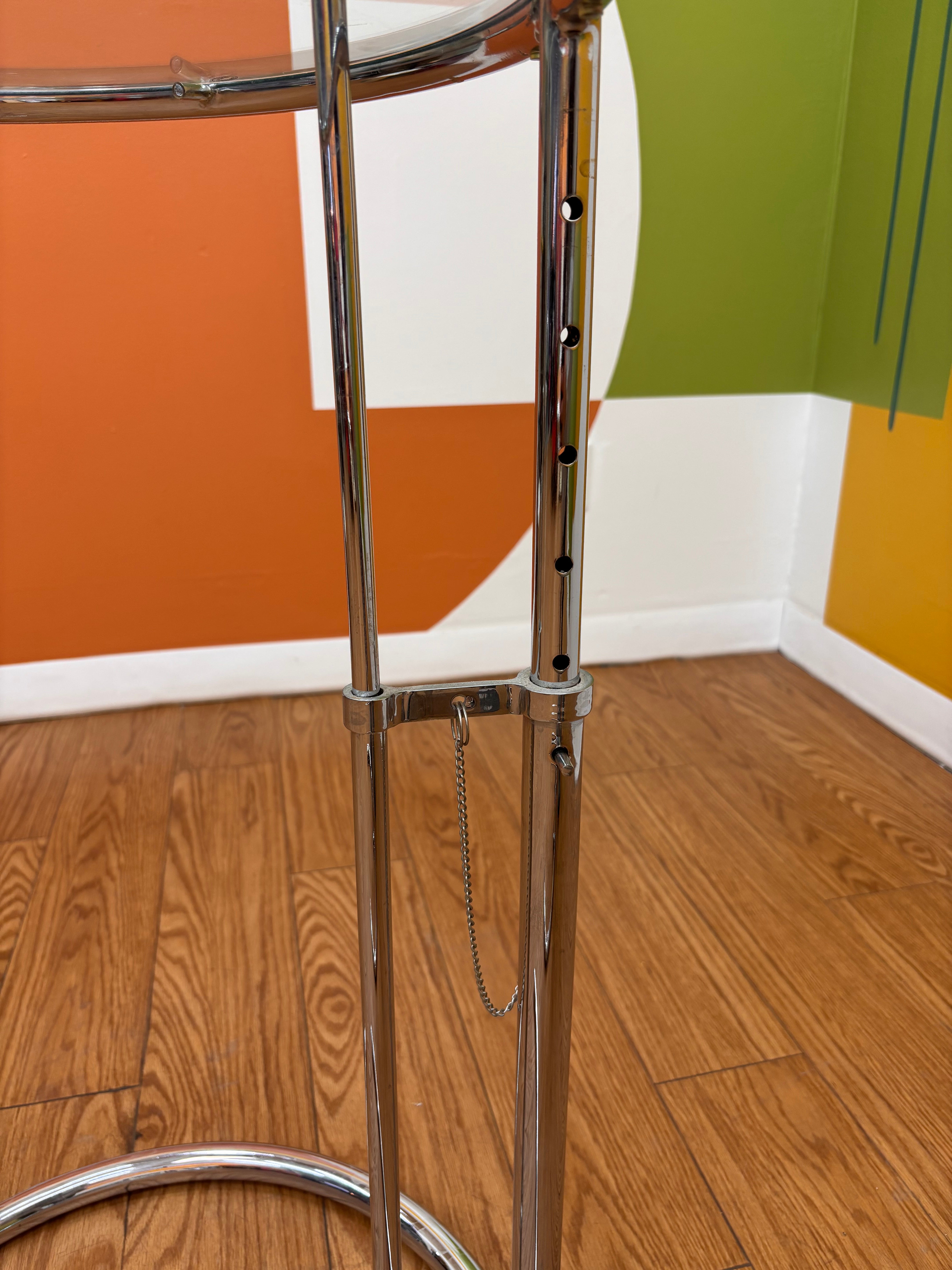 Adjustable Chrome Side Tables (2)