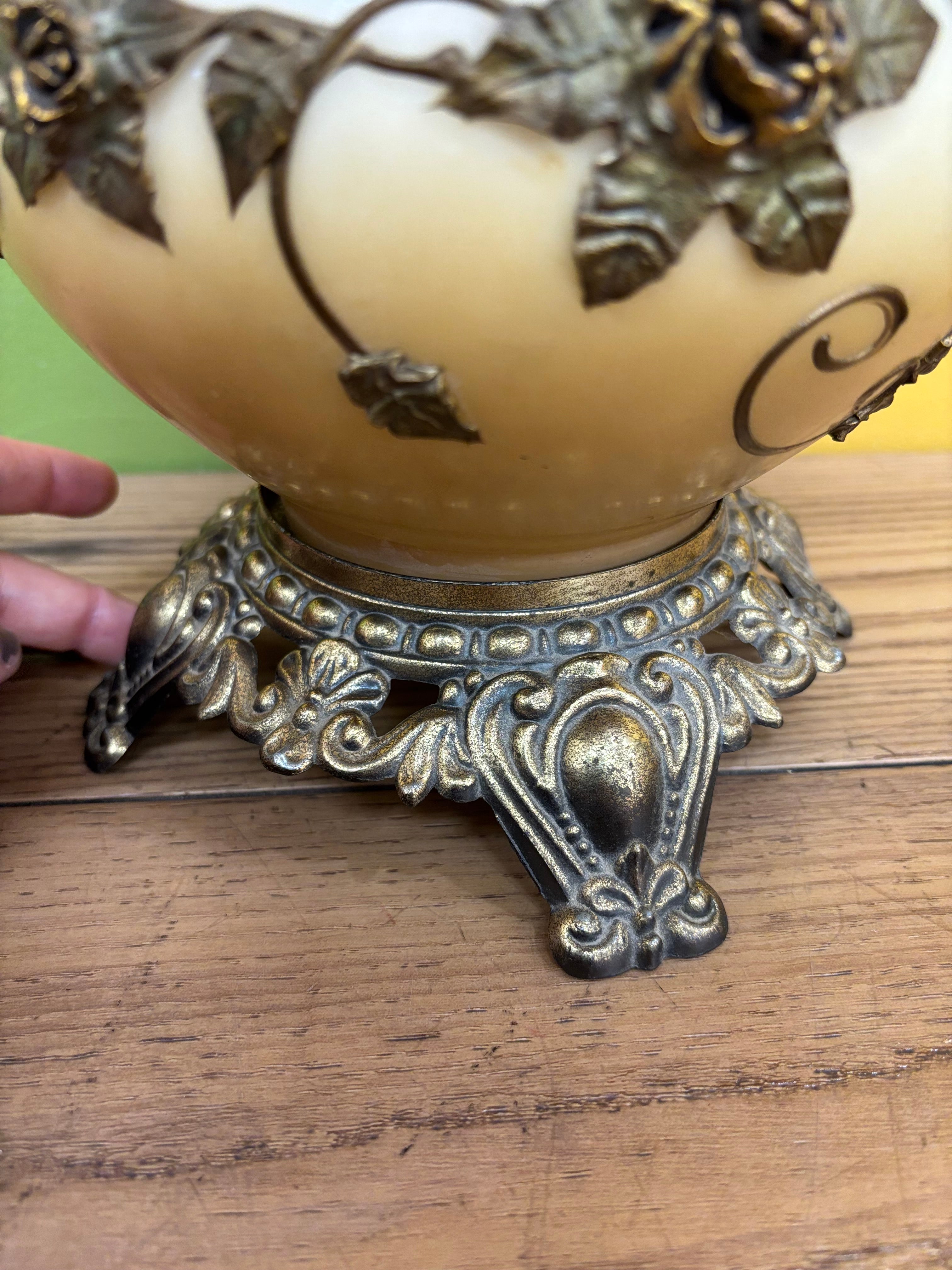 Glass Hurricane Table Lamp