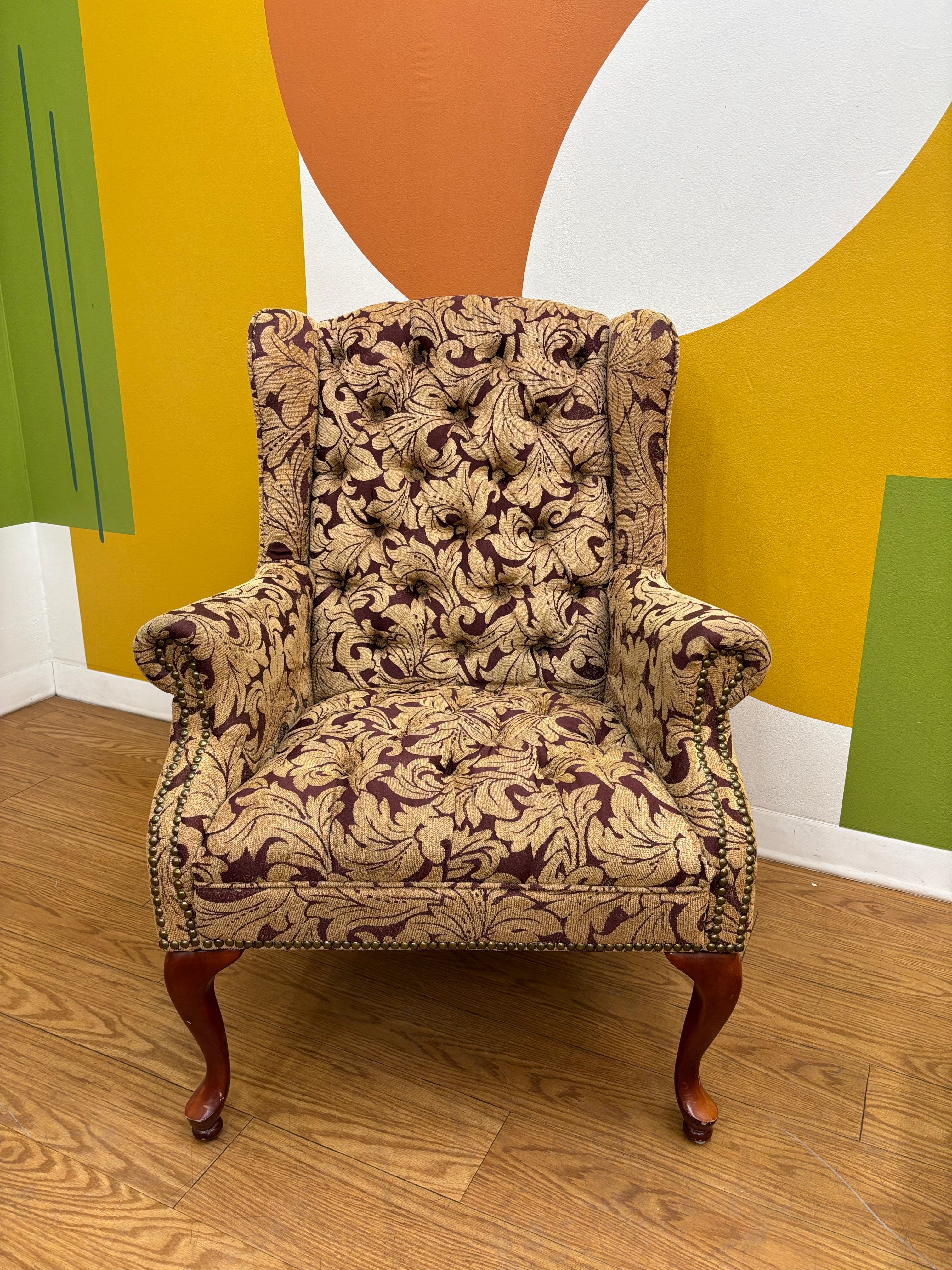 Patterned Armchair & Ottoman