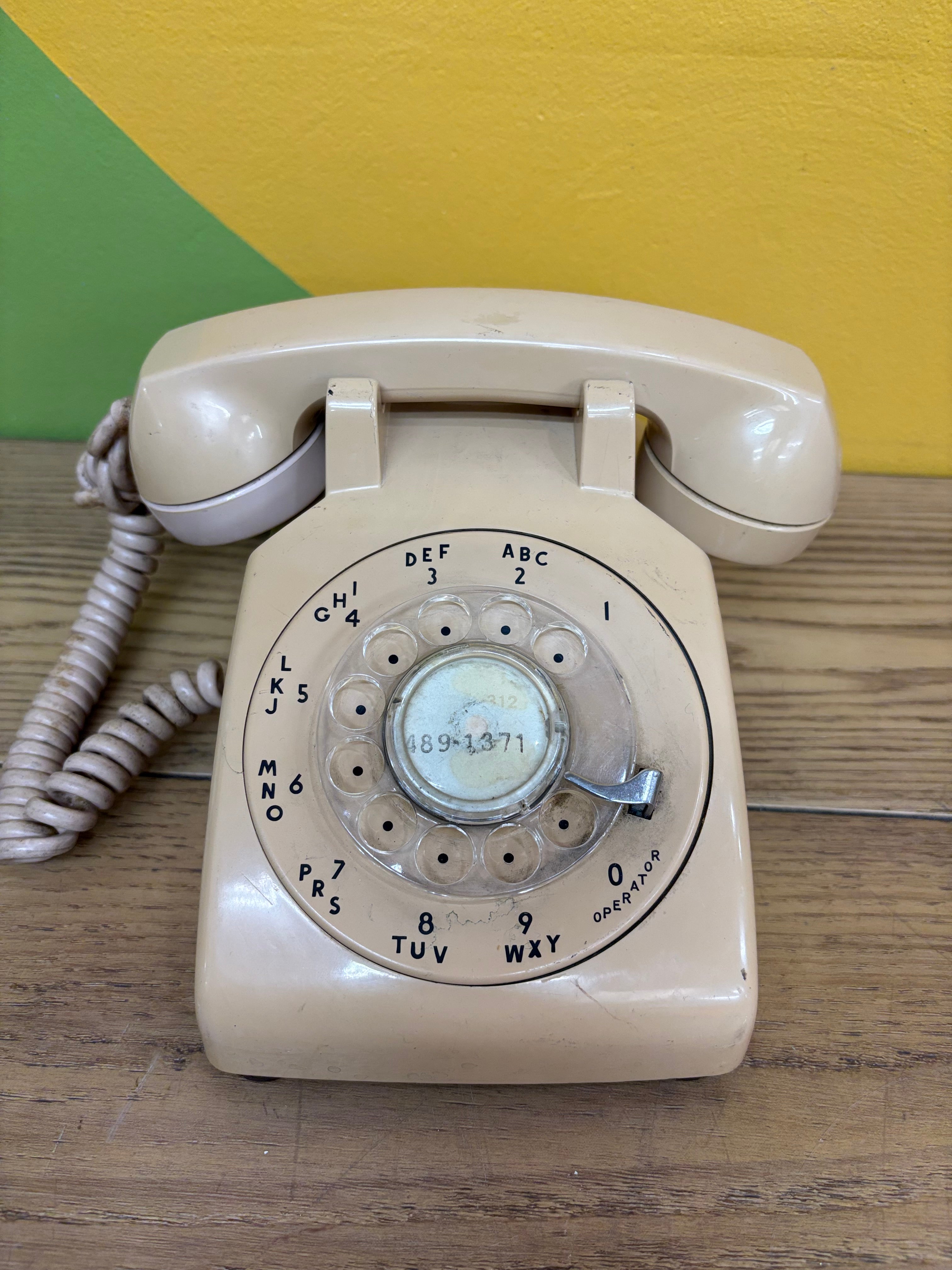 Beige Rotary Phone
