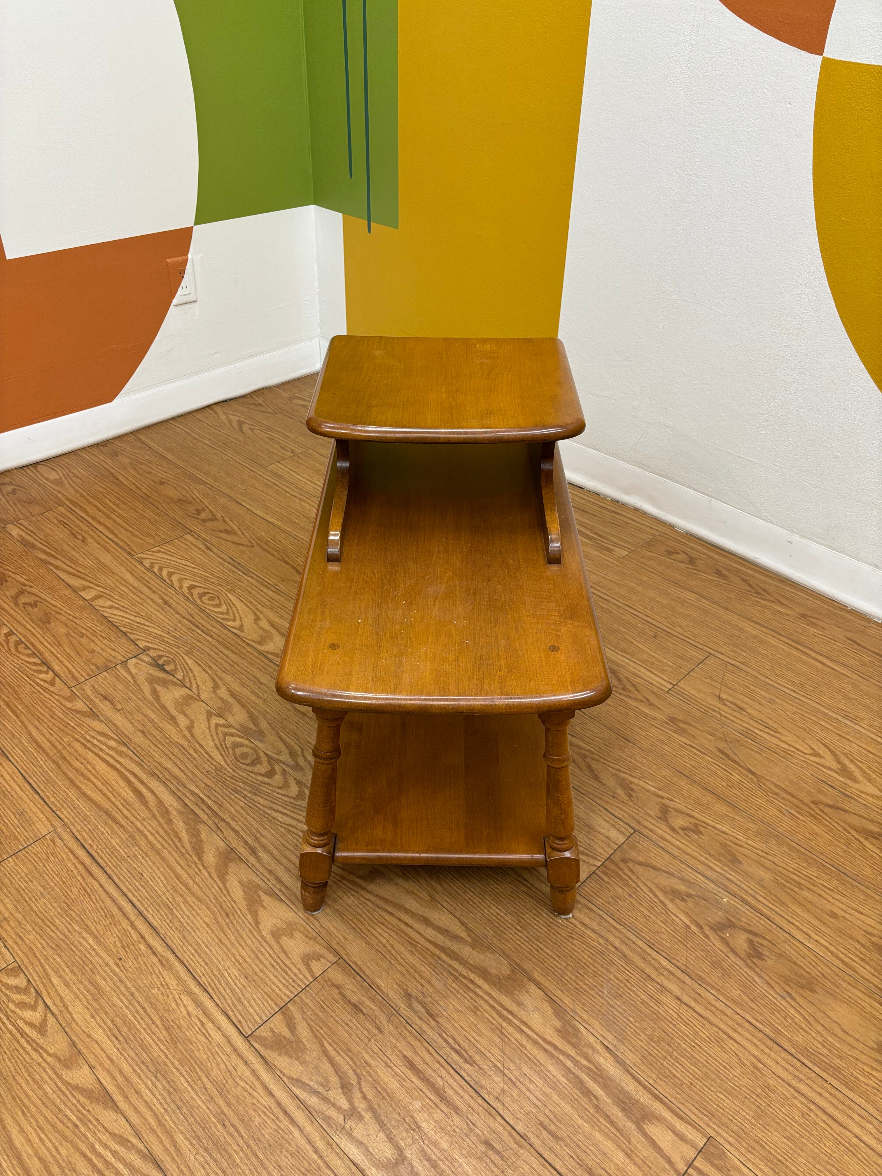 Wood Tiered End Table