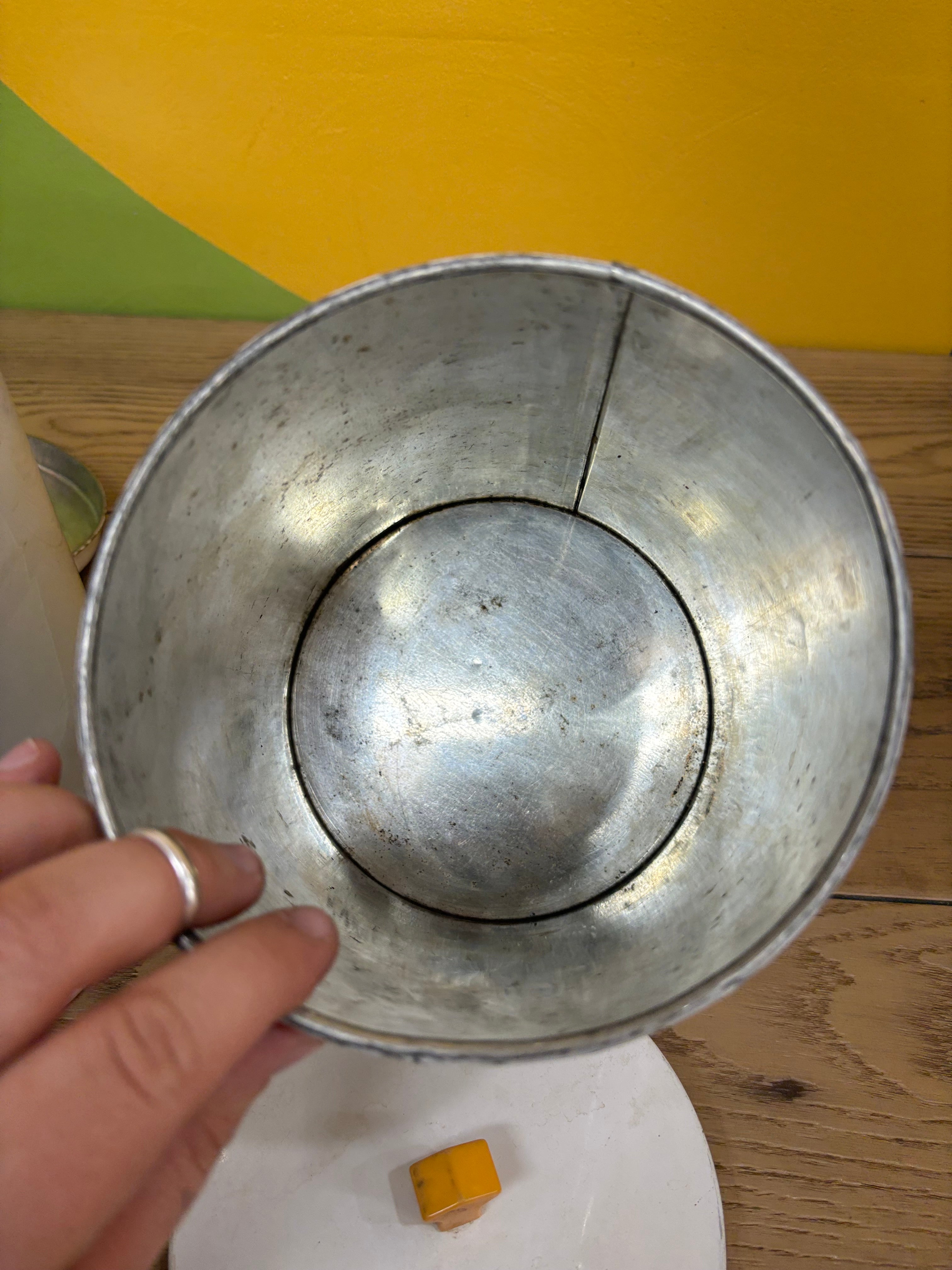 (2) Tin Floral Canisters
