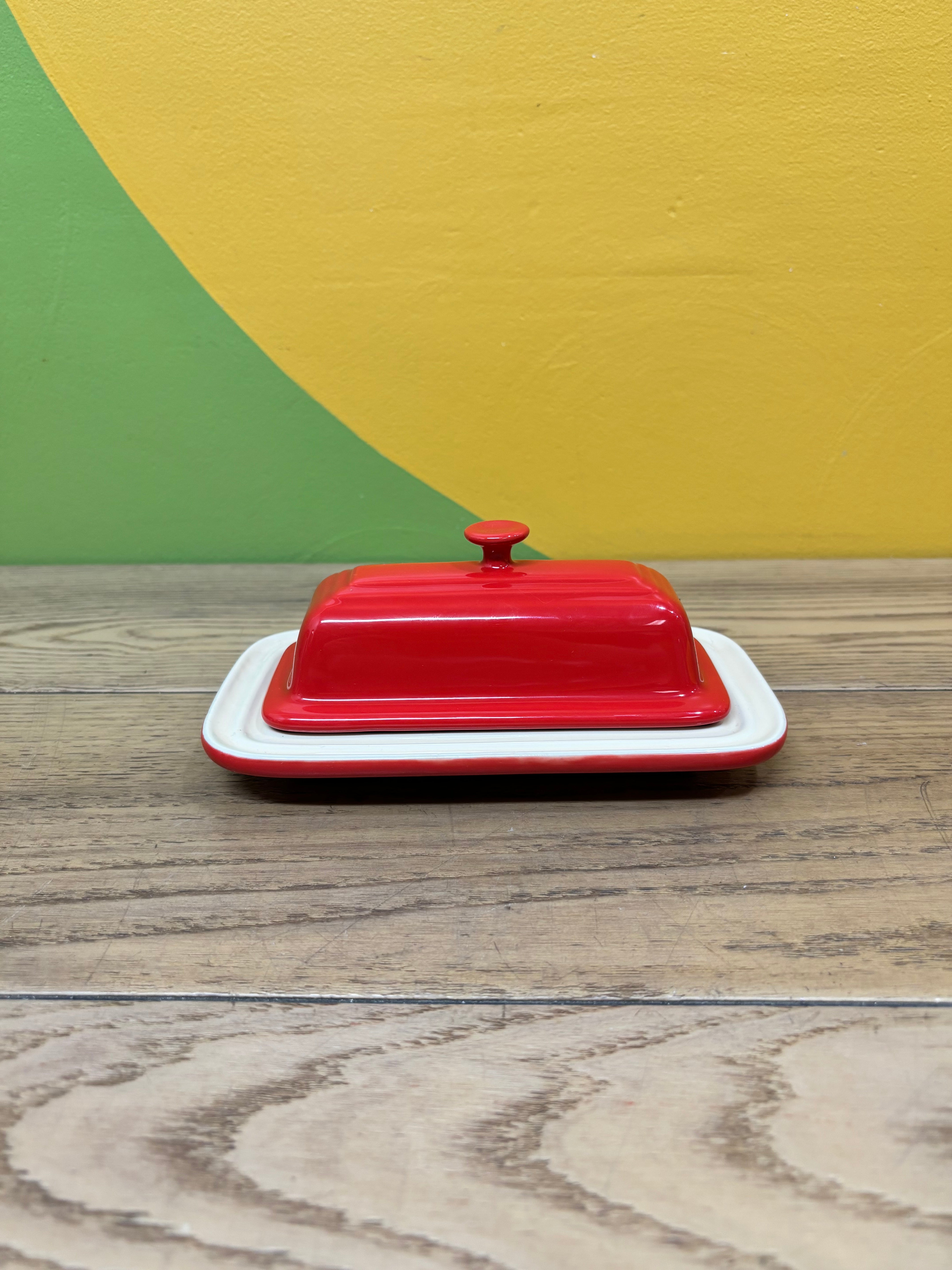 Red Le Creuset Butter Dish