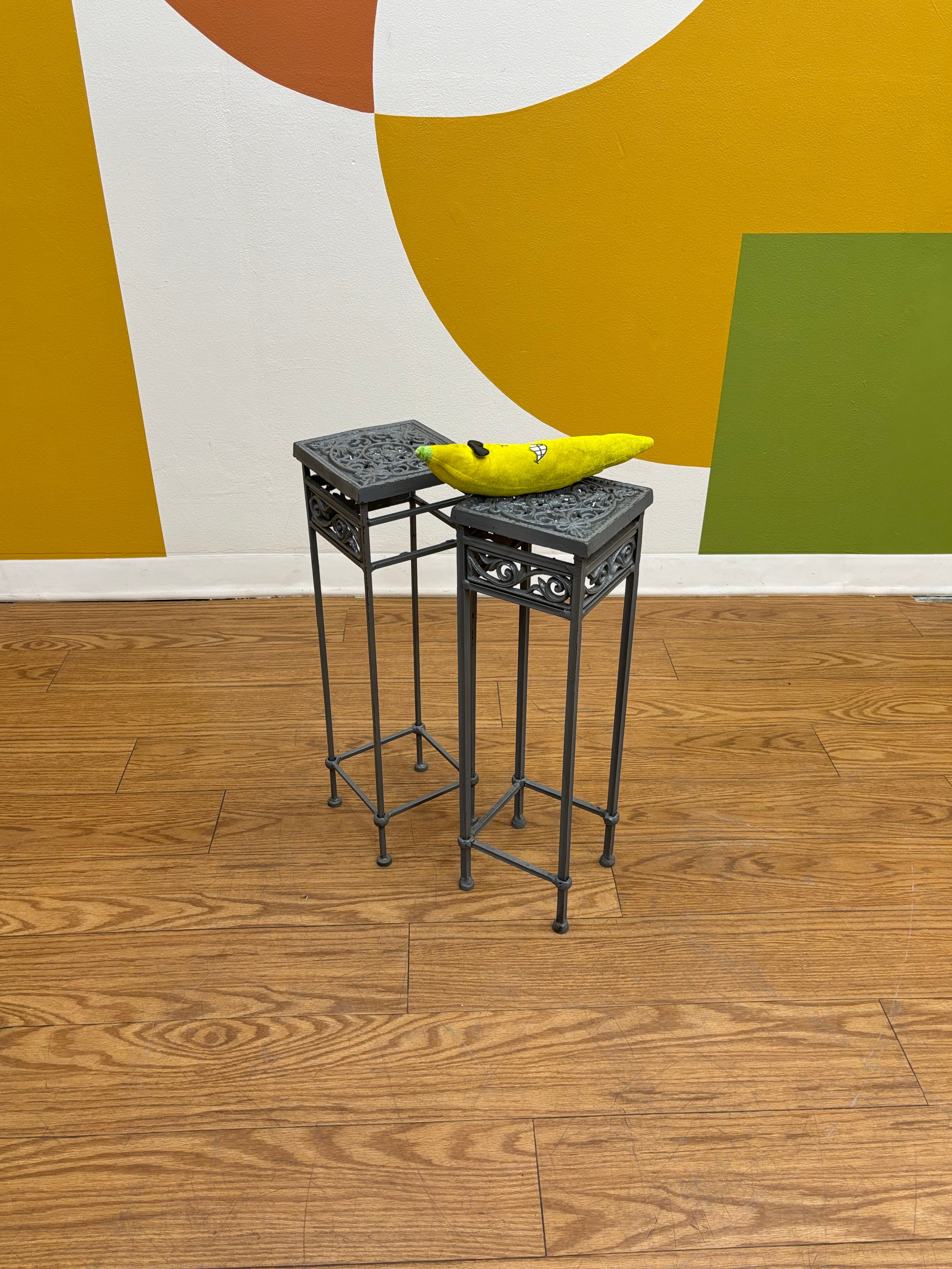 (2) Silver Plant Stands