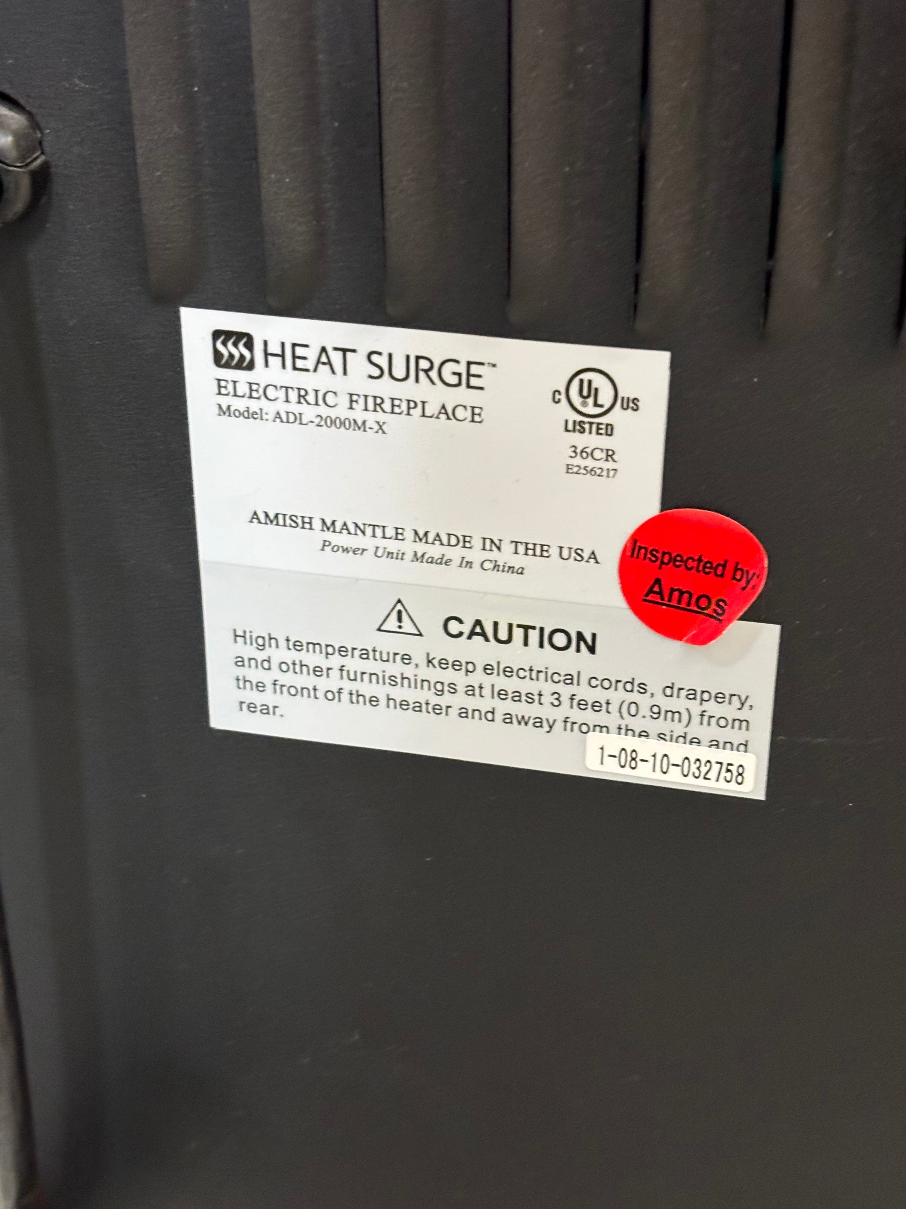 Rolling Electric Fireplace (Heat Surge)