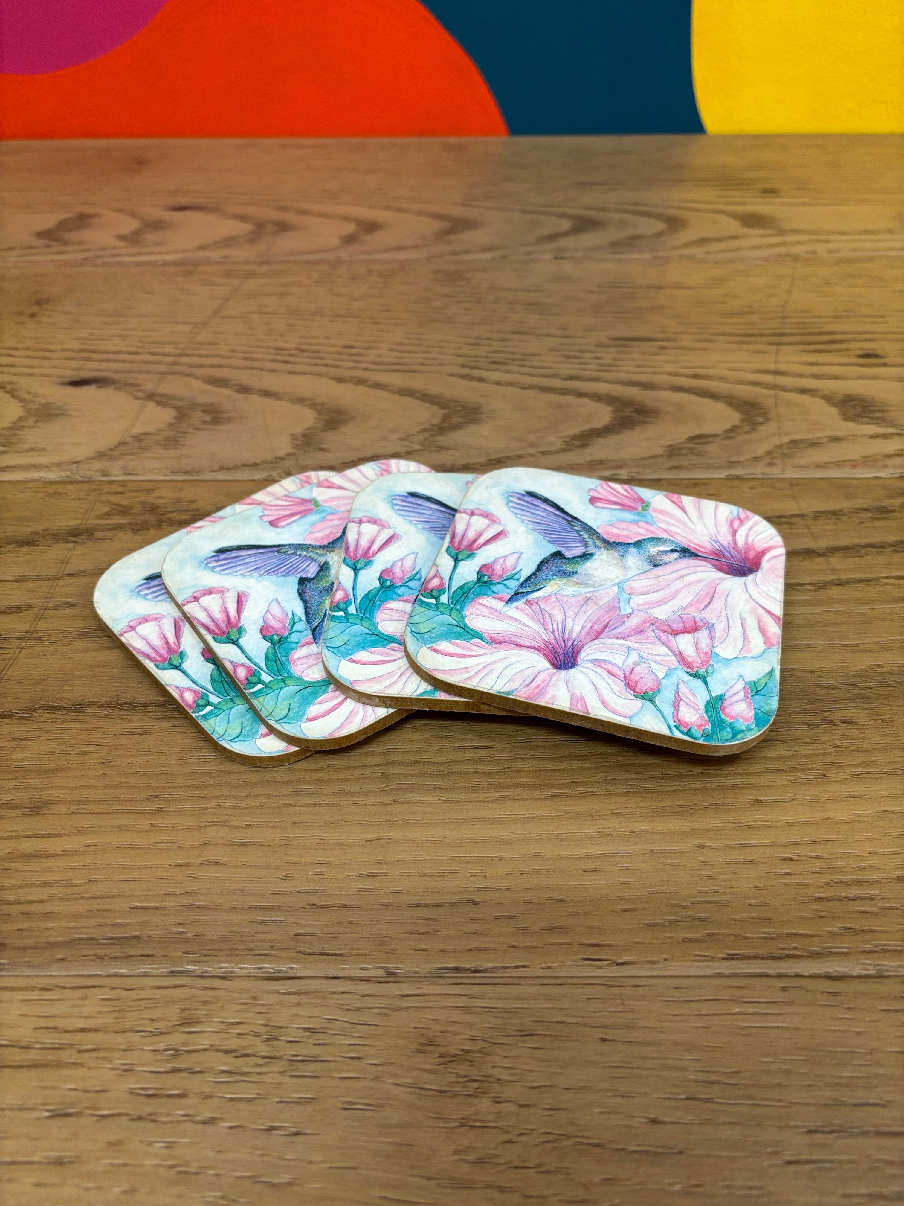 (4) Humming Bird Coasters