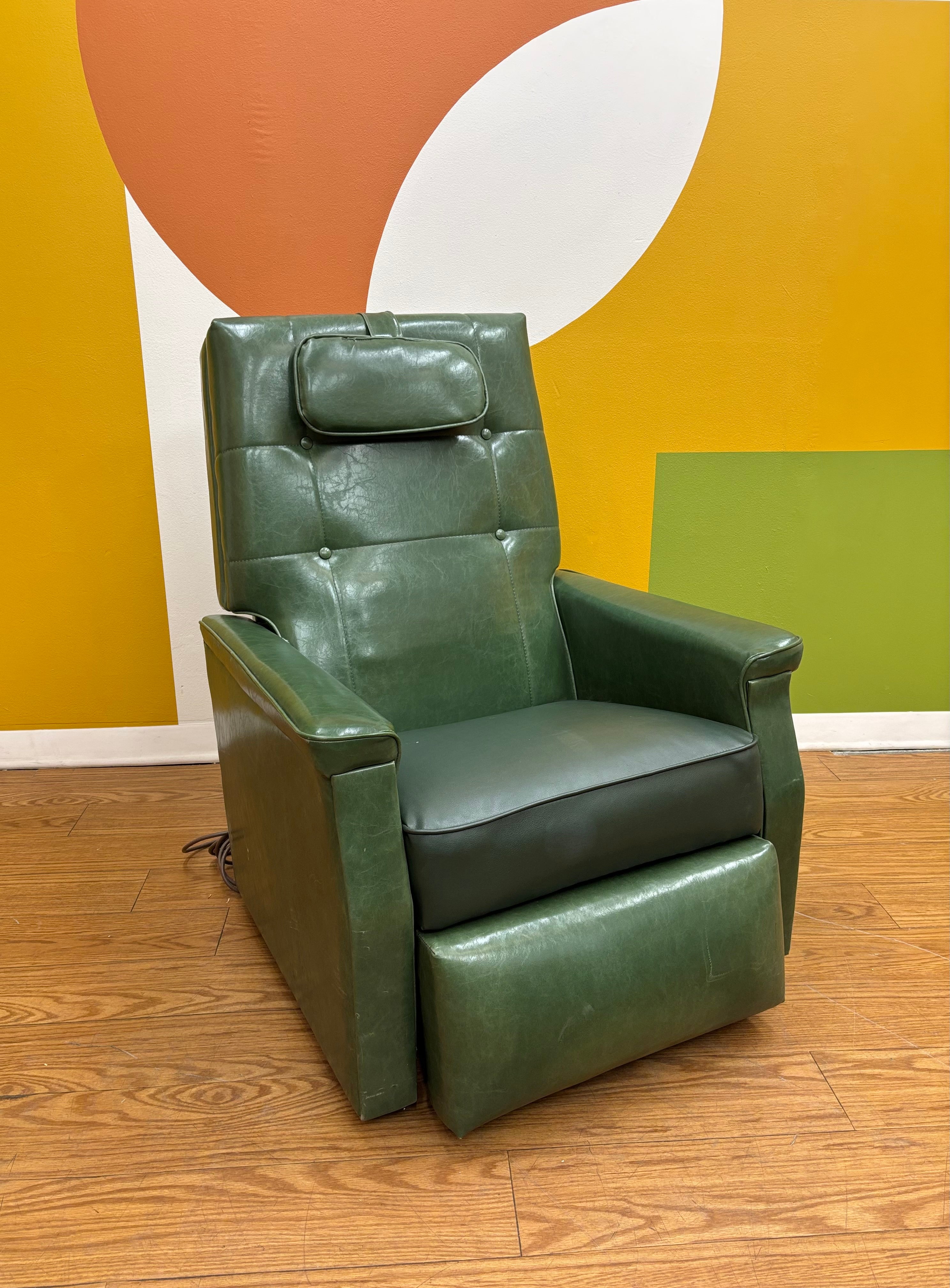 Green Pleather Recliner