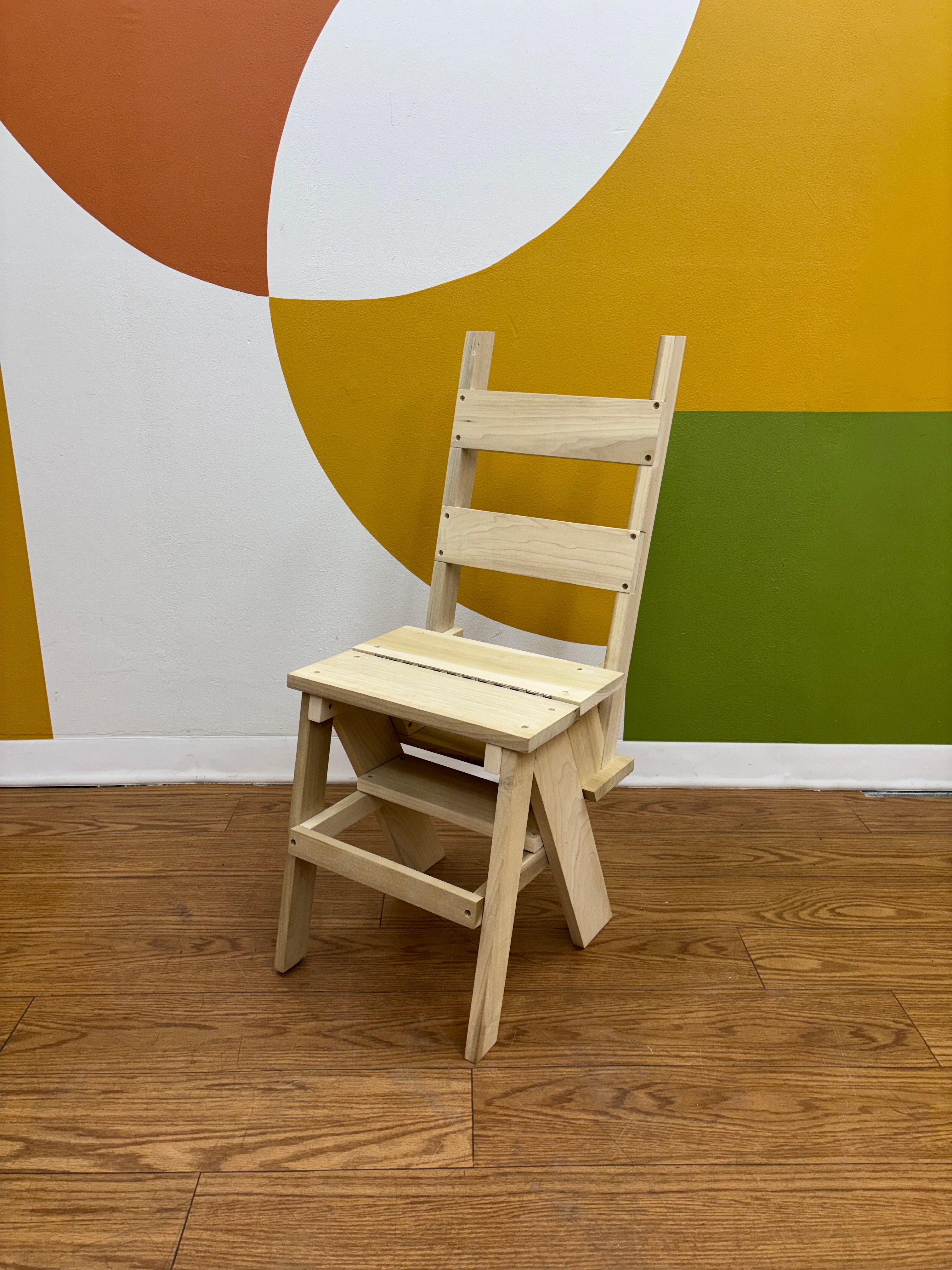 Foldable Wood Chair Step Stool