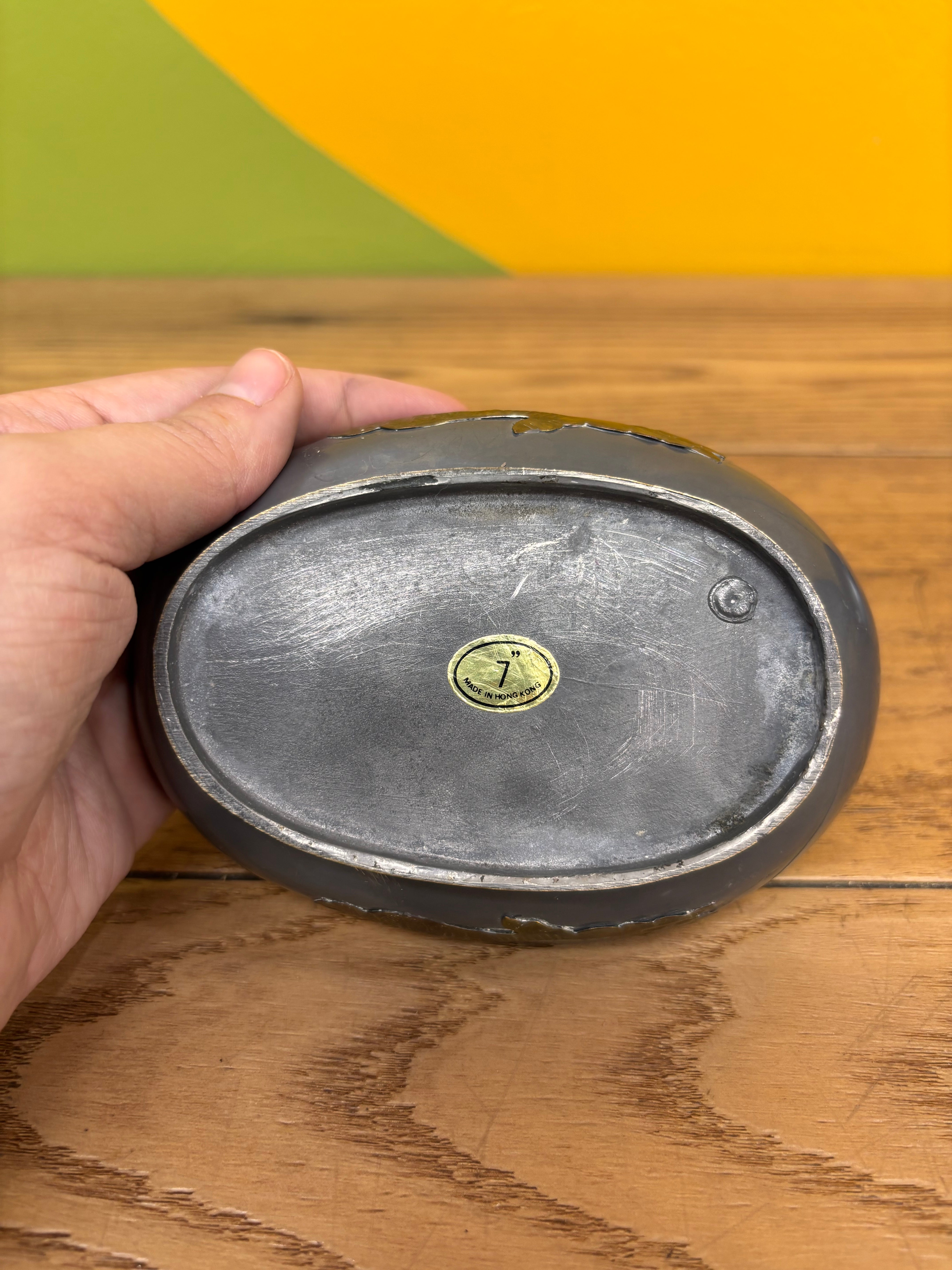 Pewter and Brass Duck Trinket Box