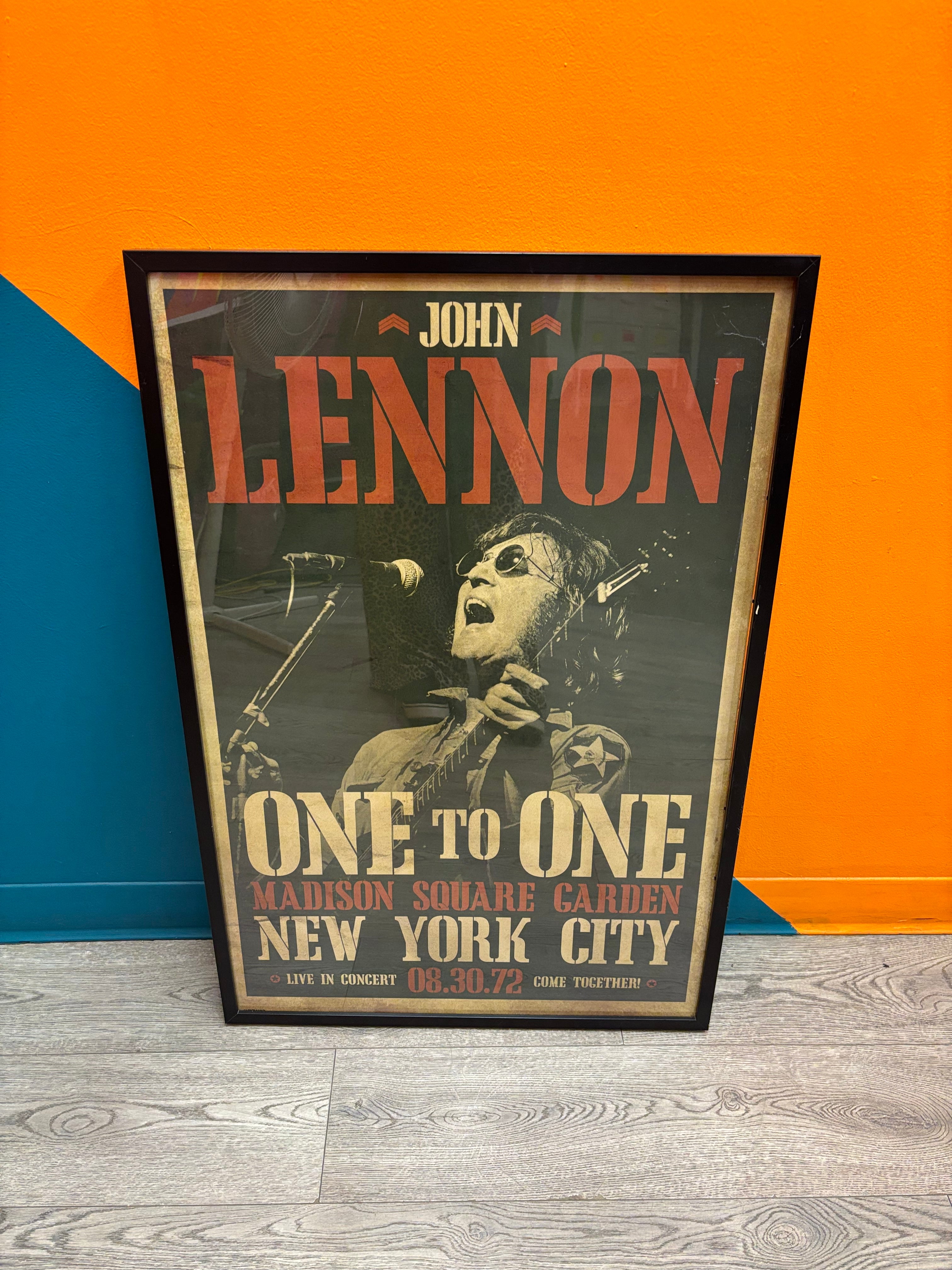 Framed John Lennon's "One to One" Concert Poster (1972)