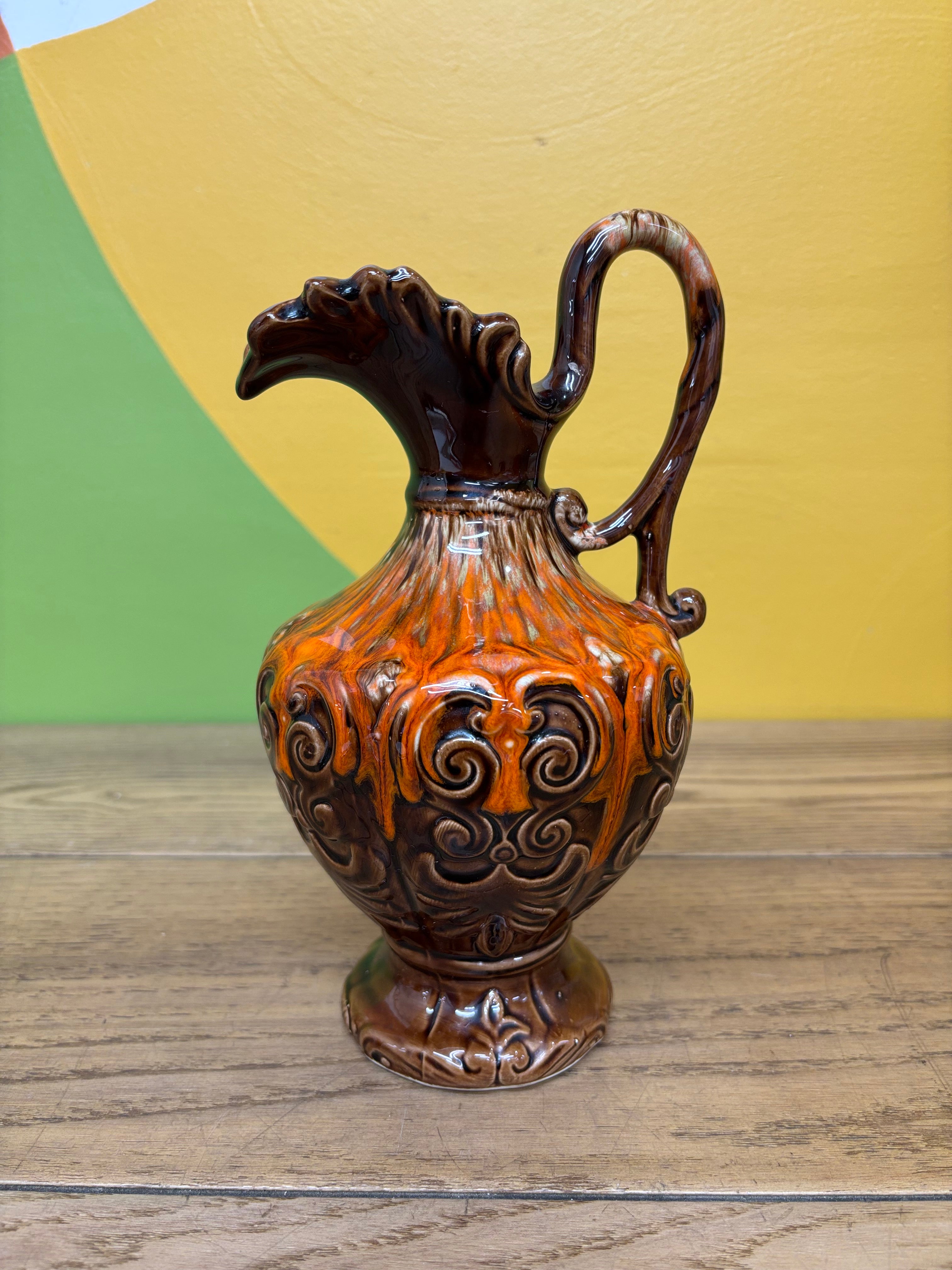 Small Decorative Glazed Pitcher