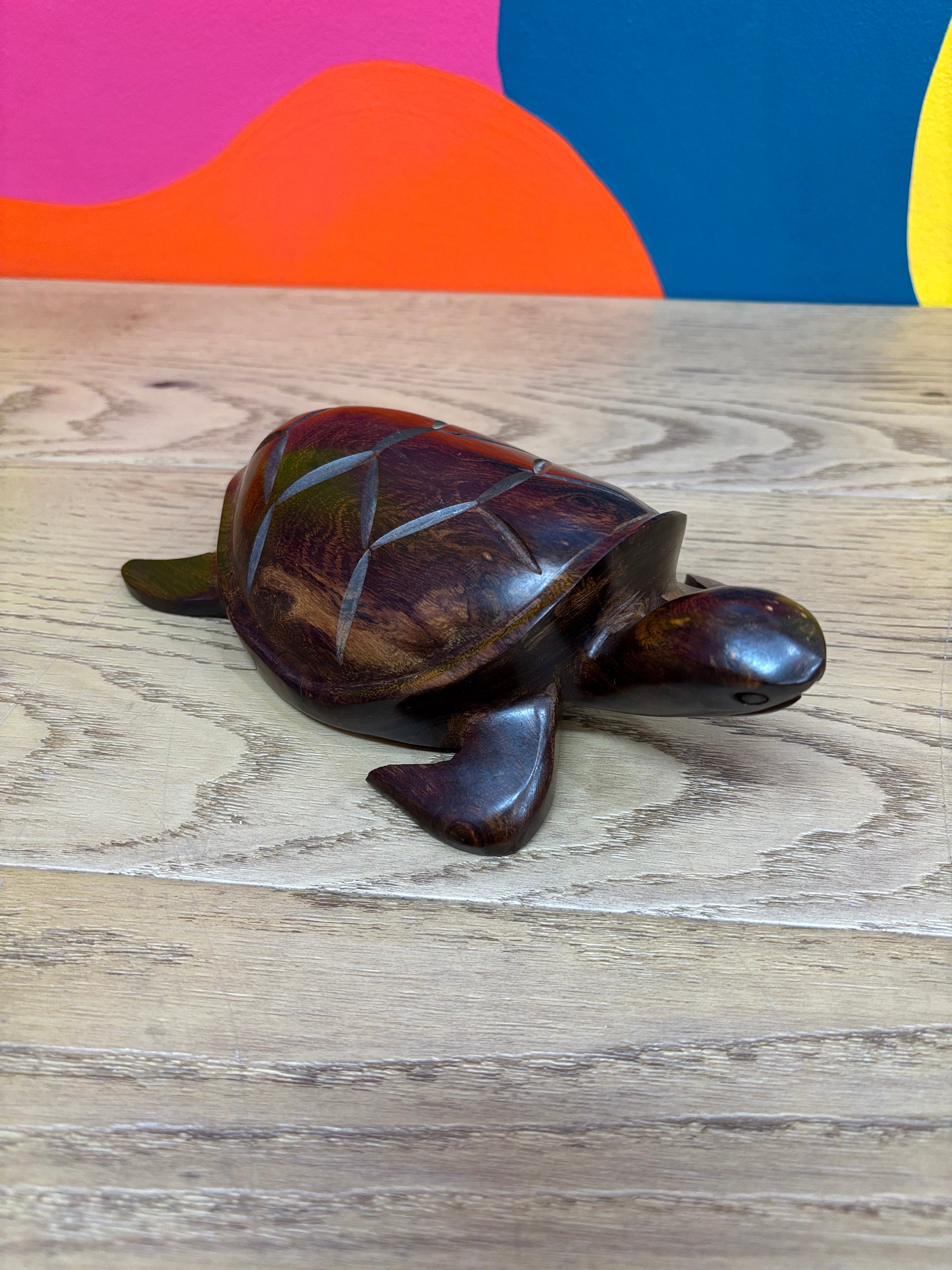 Hand Carved Wooden Turtle