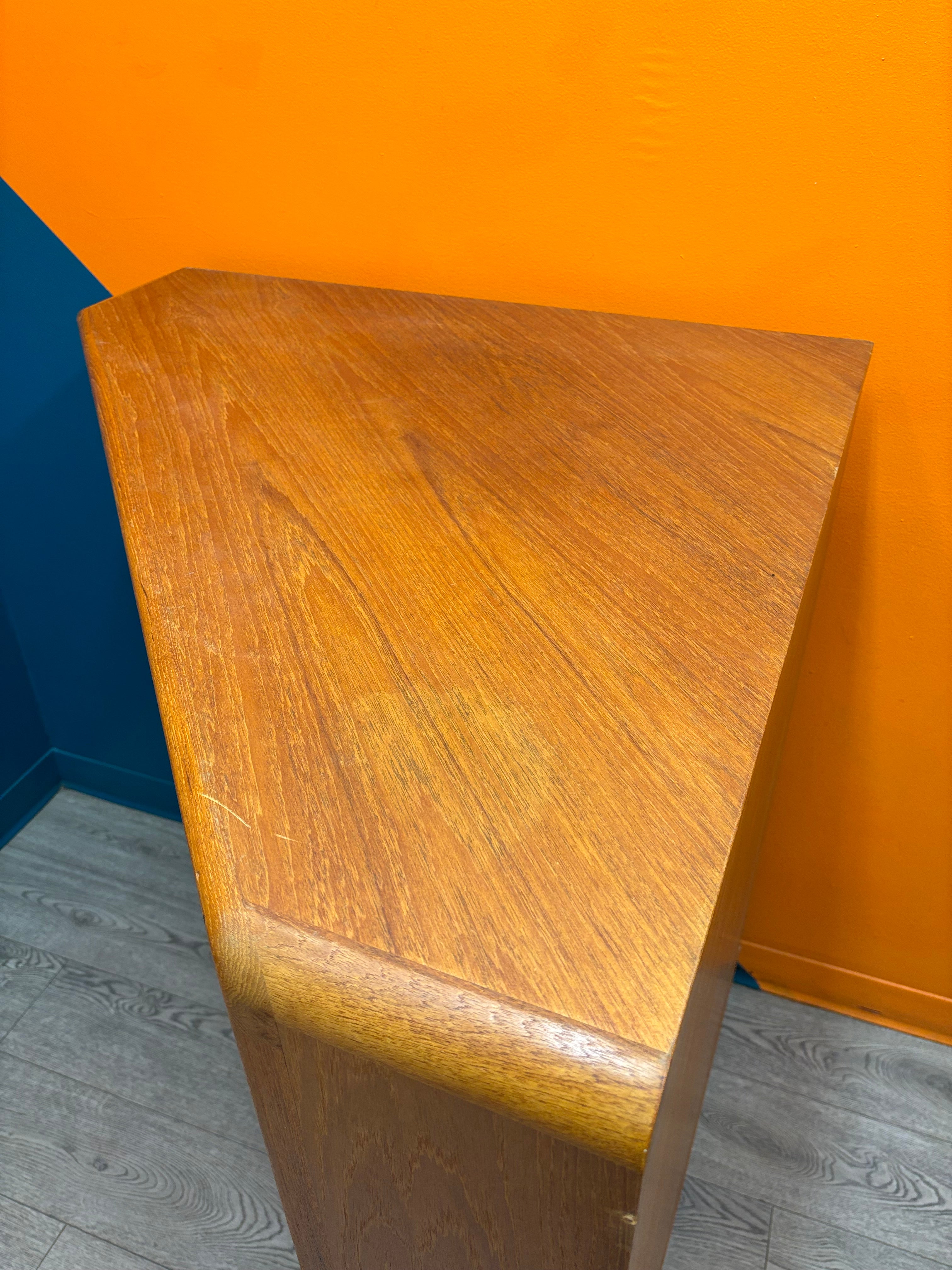 Rolling Wood Corner TV Cabinet