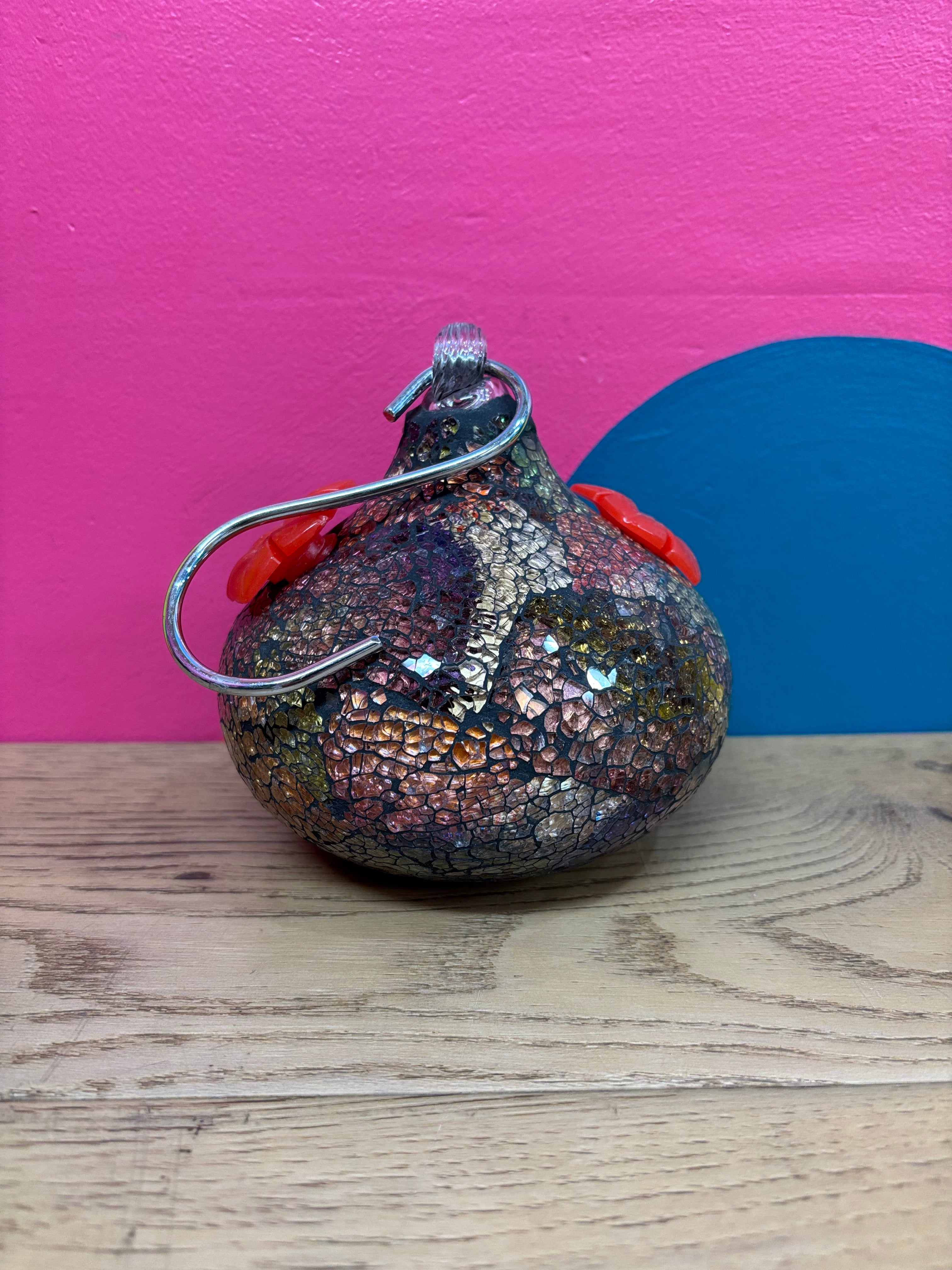 Mosaic Glass Bird Feeder