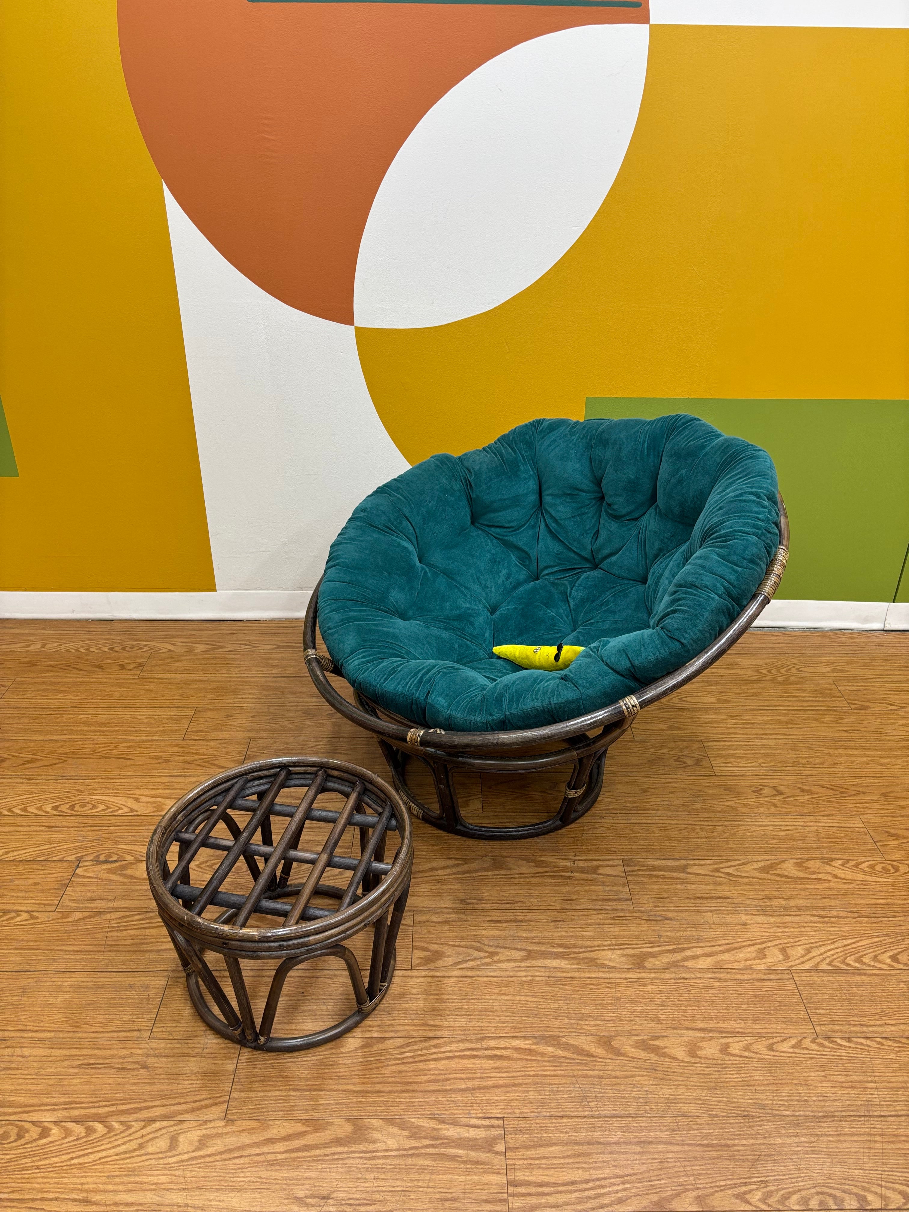 Papasan Chair and Stool