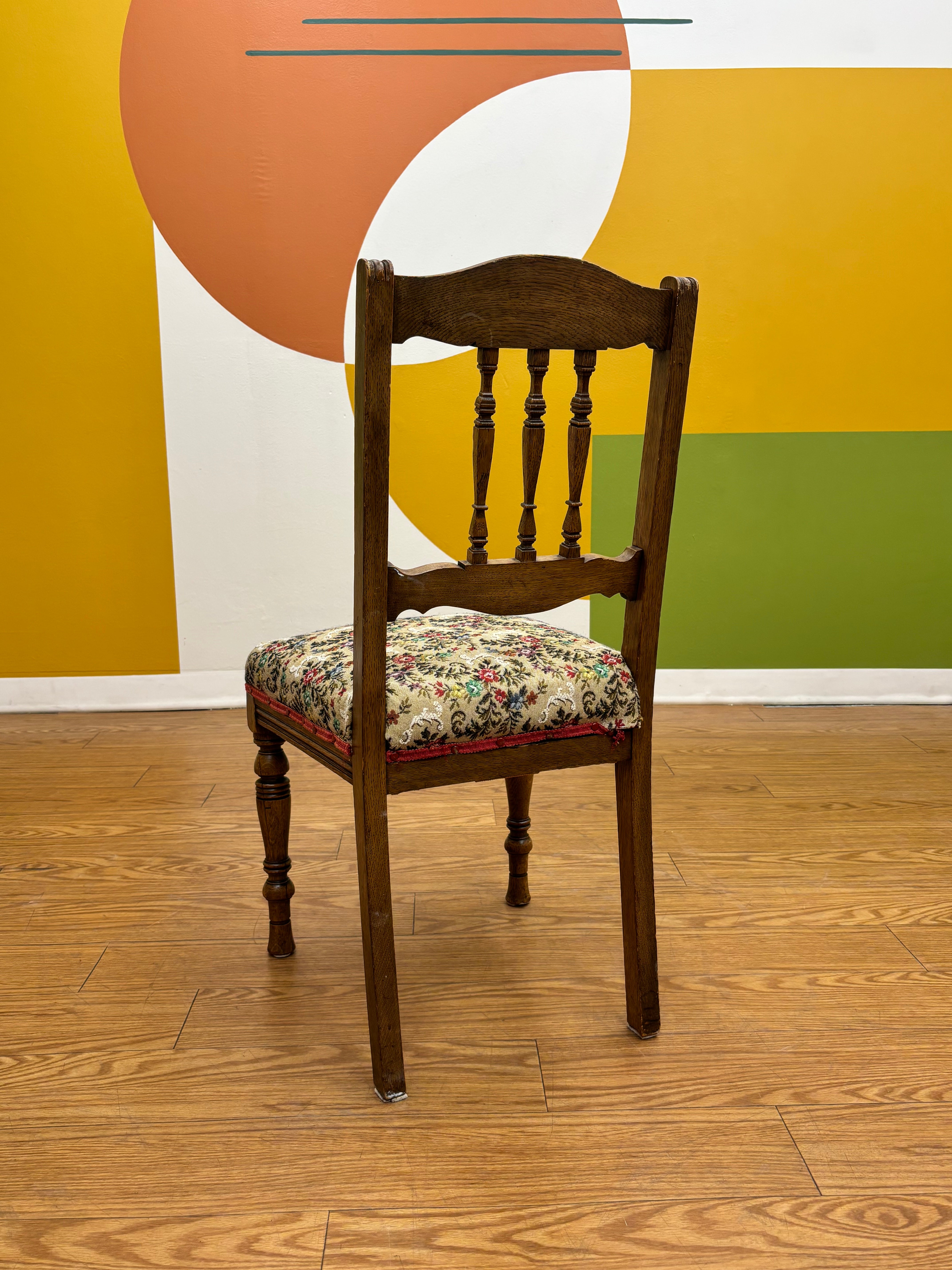 Wood Floral Dining Chair (4)