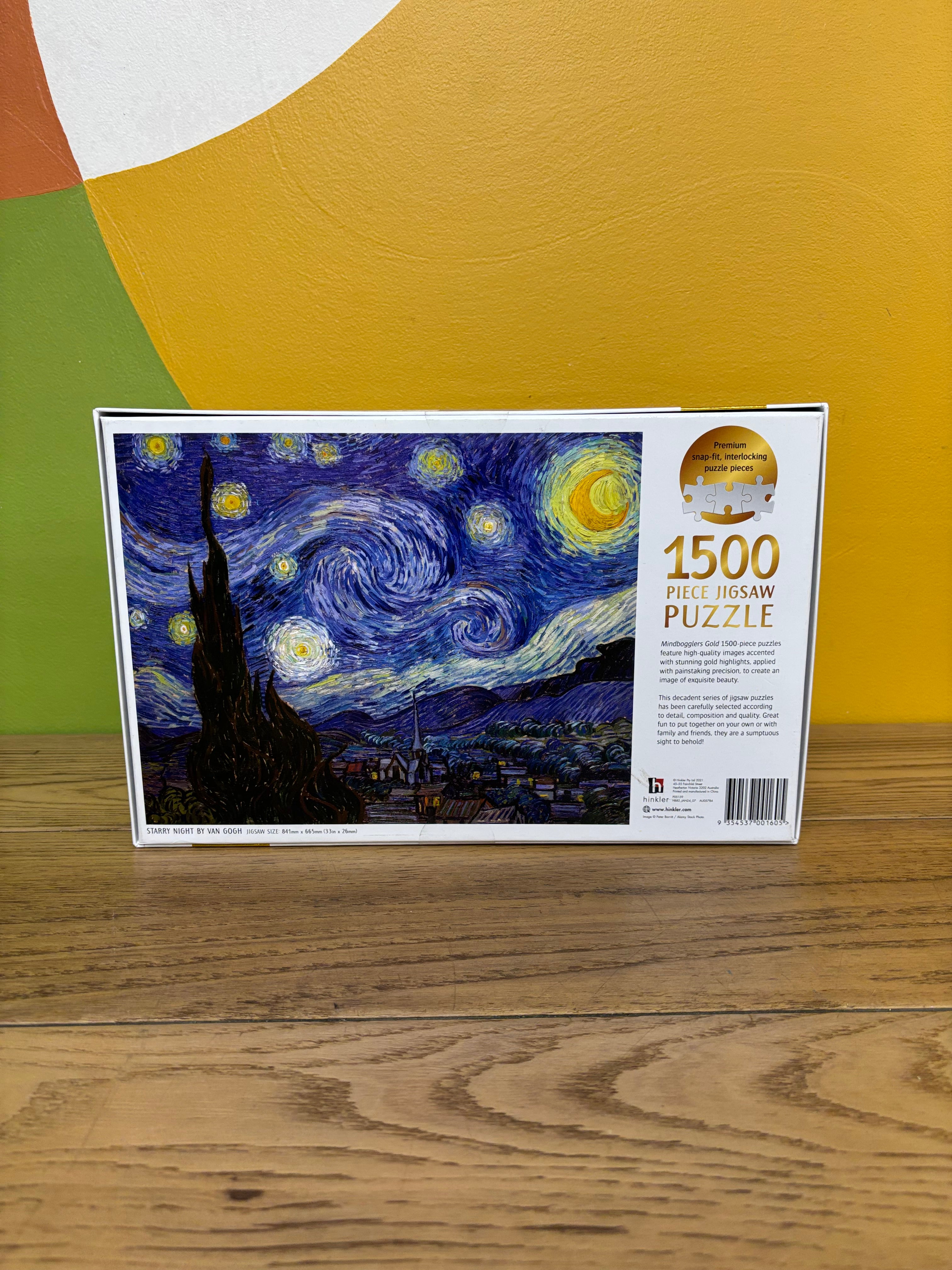Mindbogglers Gold "Starry Night" by Vincent van Gogh 1500-Piece Jigsaw Puzzle