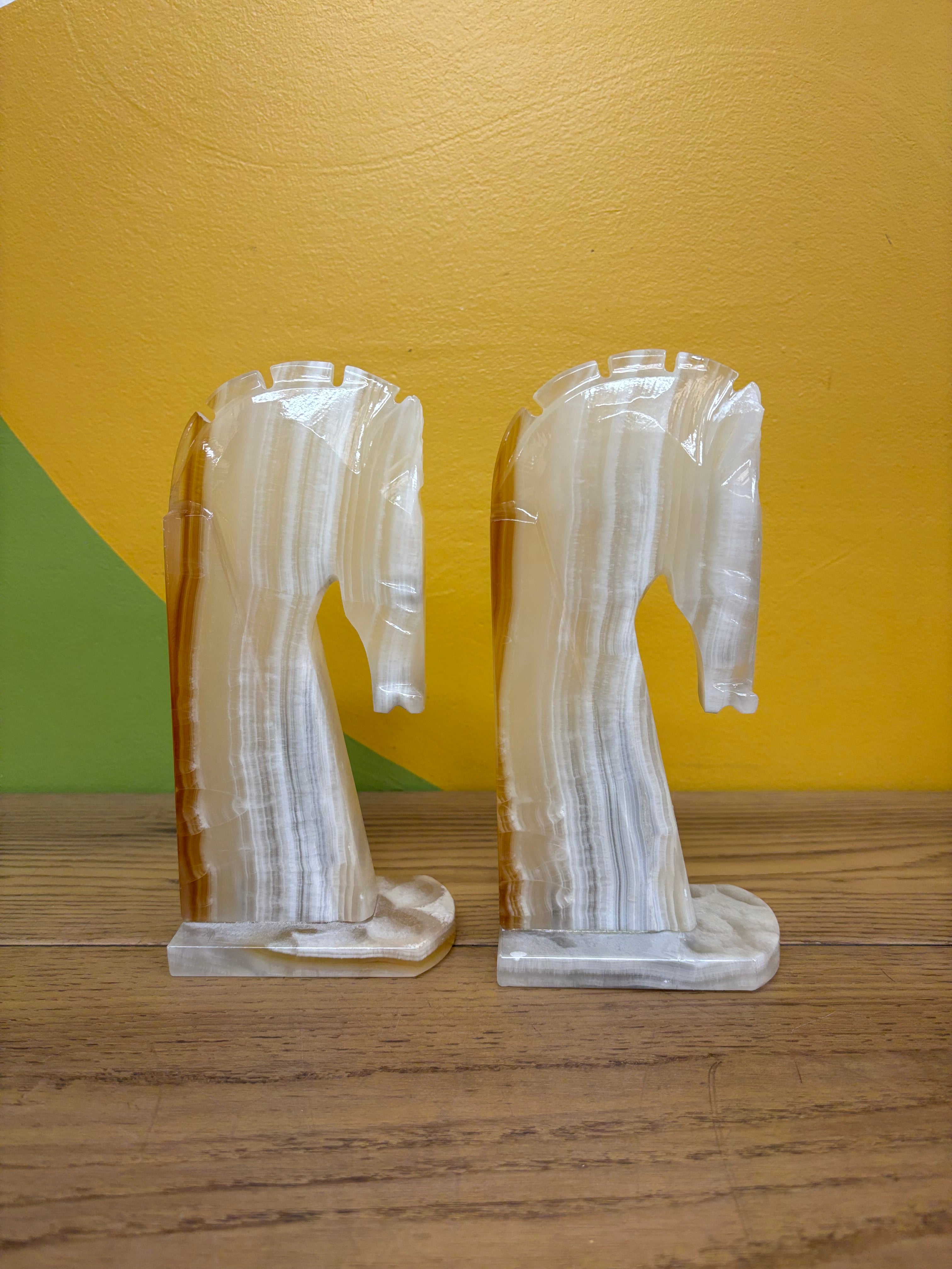Onyx Horse Head Bookends