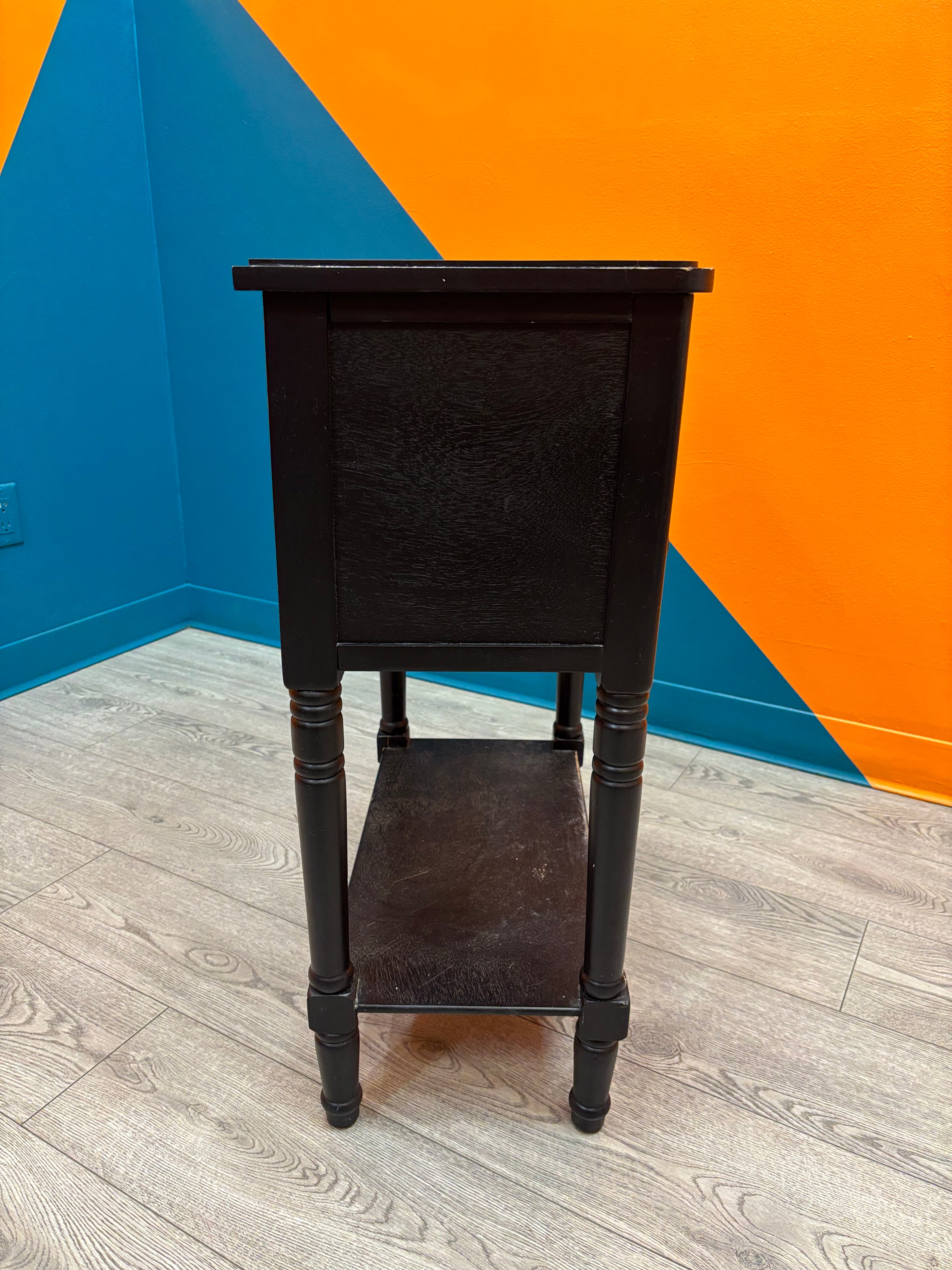 Black Three Drawer End Table