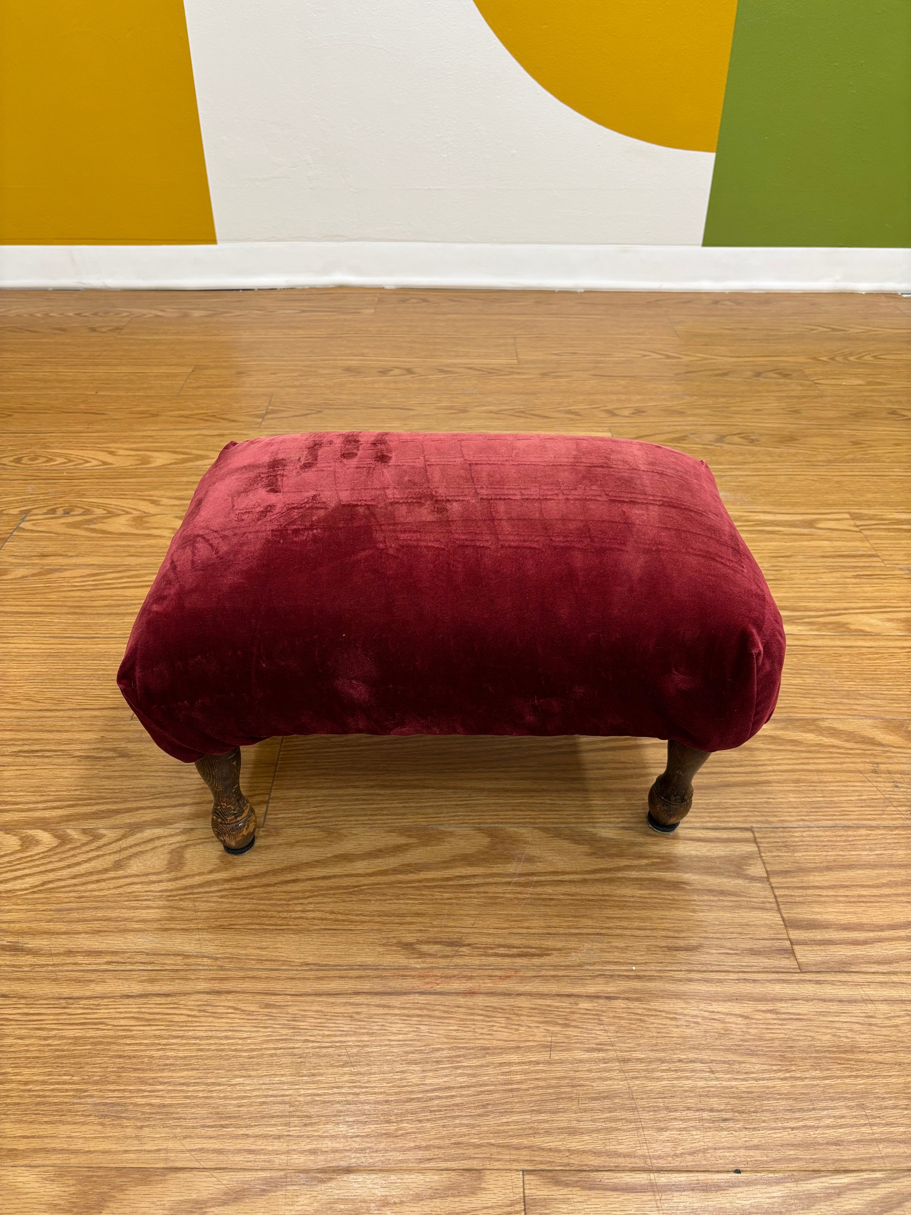 Red Velvet Footstool