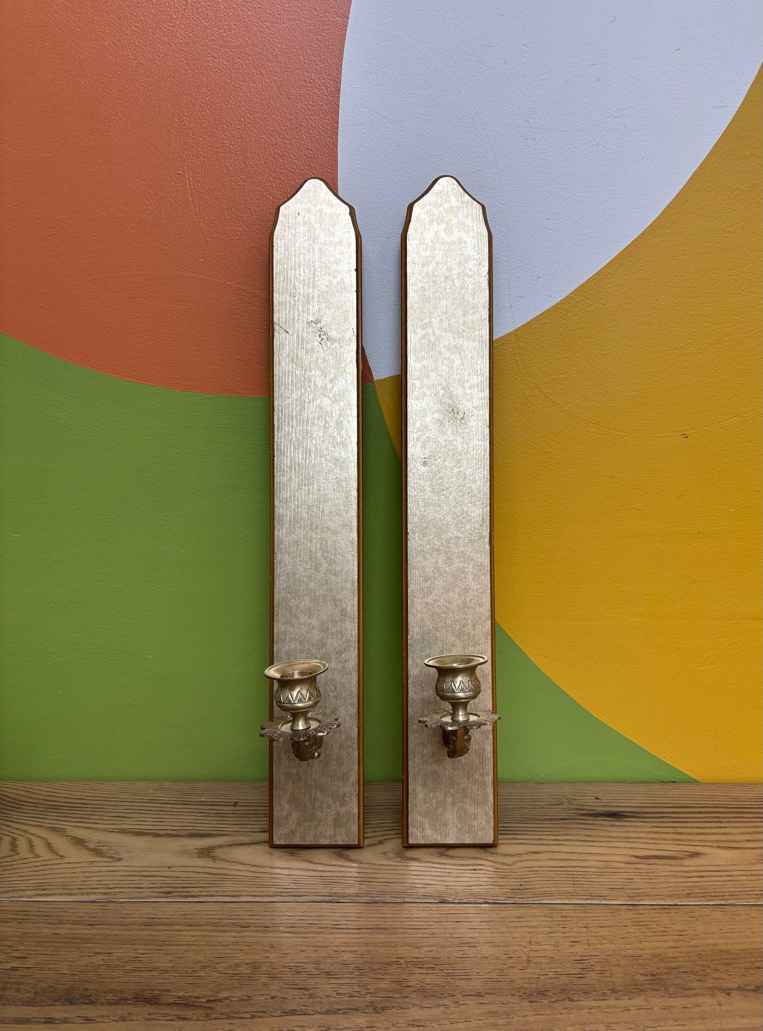(2) Wall Scones with Candle Holders