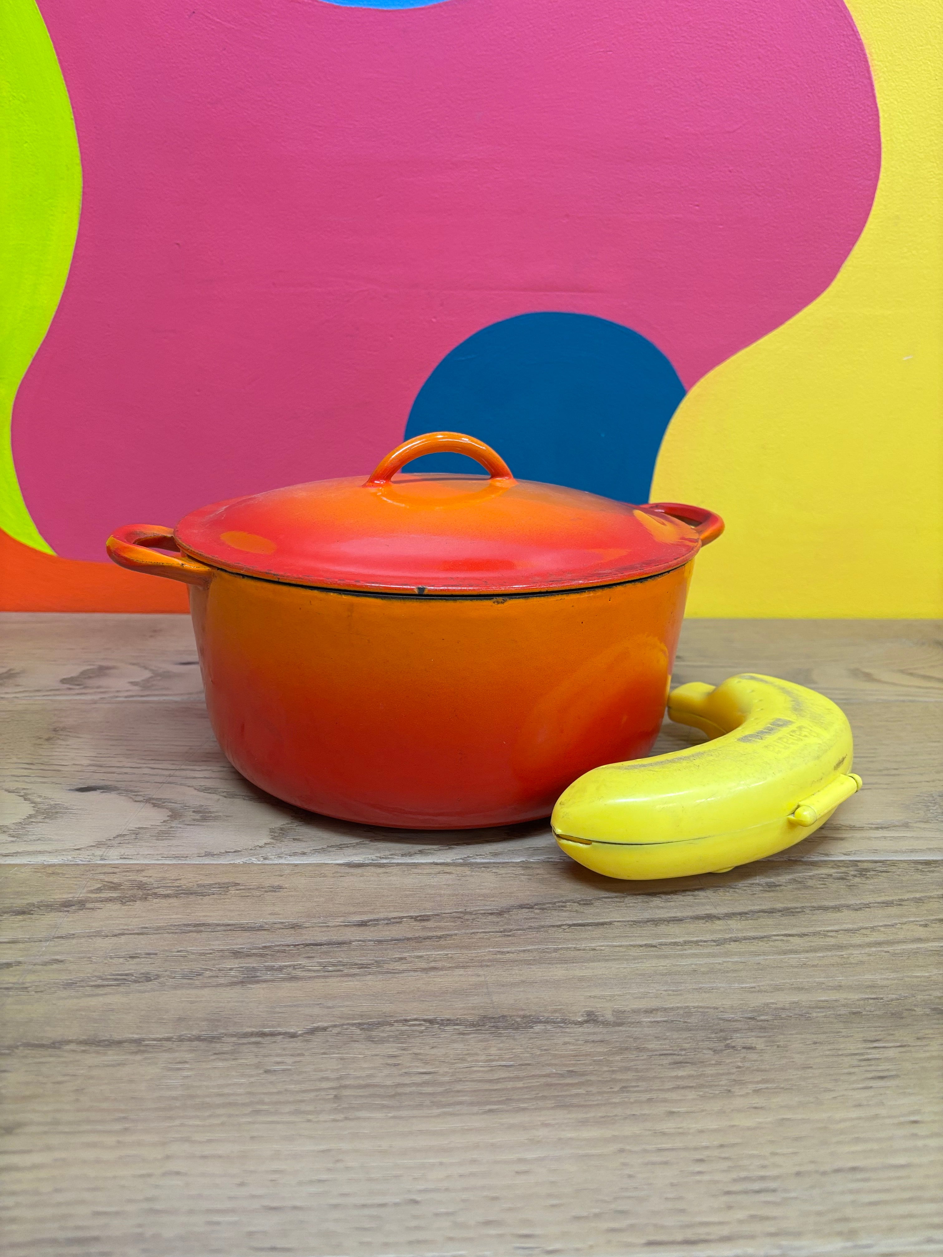 Flame Orange Descoware Dutch Oven