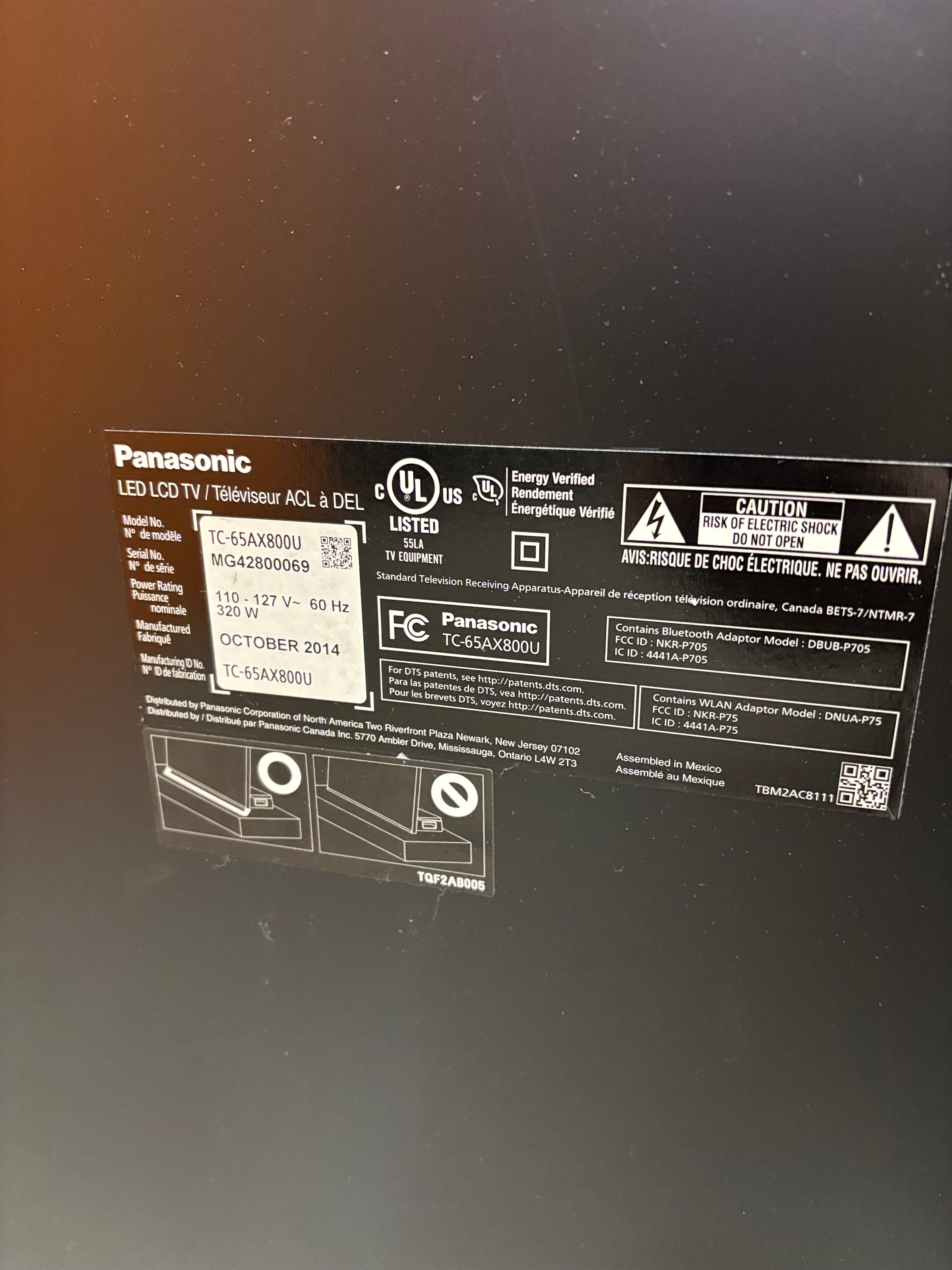 Panasonic LED LCD TV (TC-65AX800U)