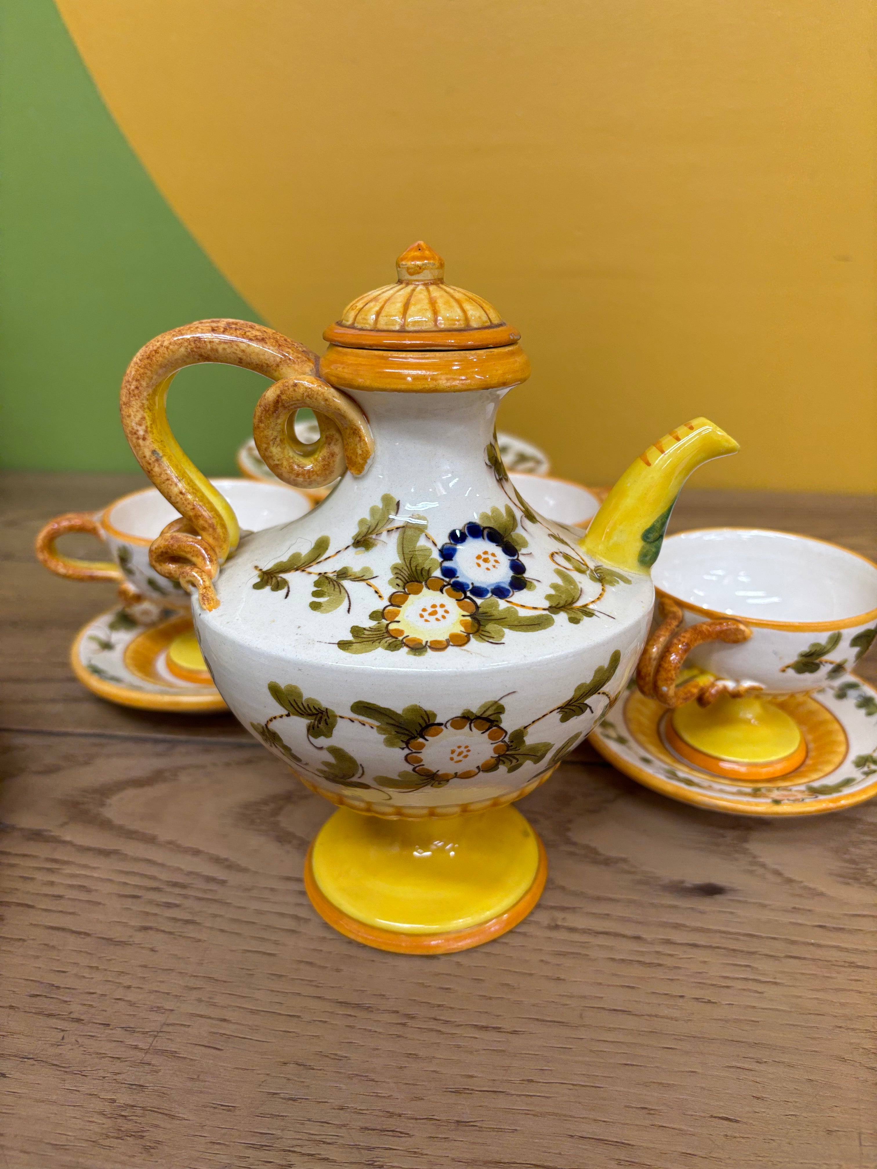 Hand Painted Ceramic Teapot Set