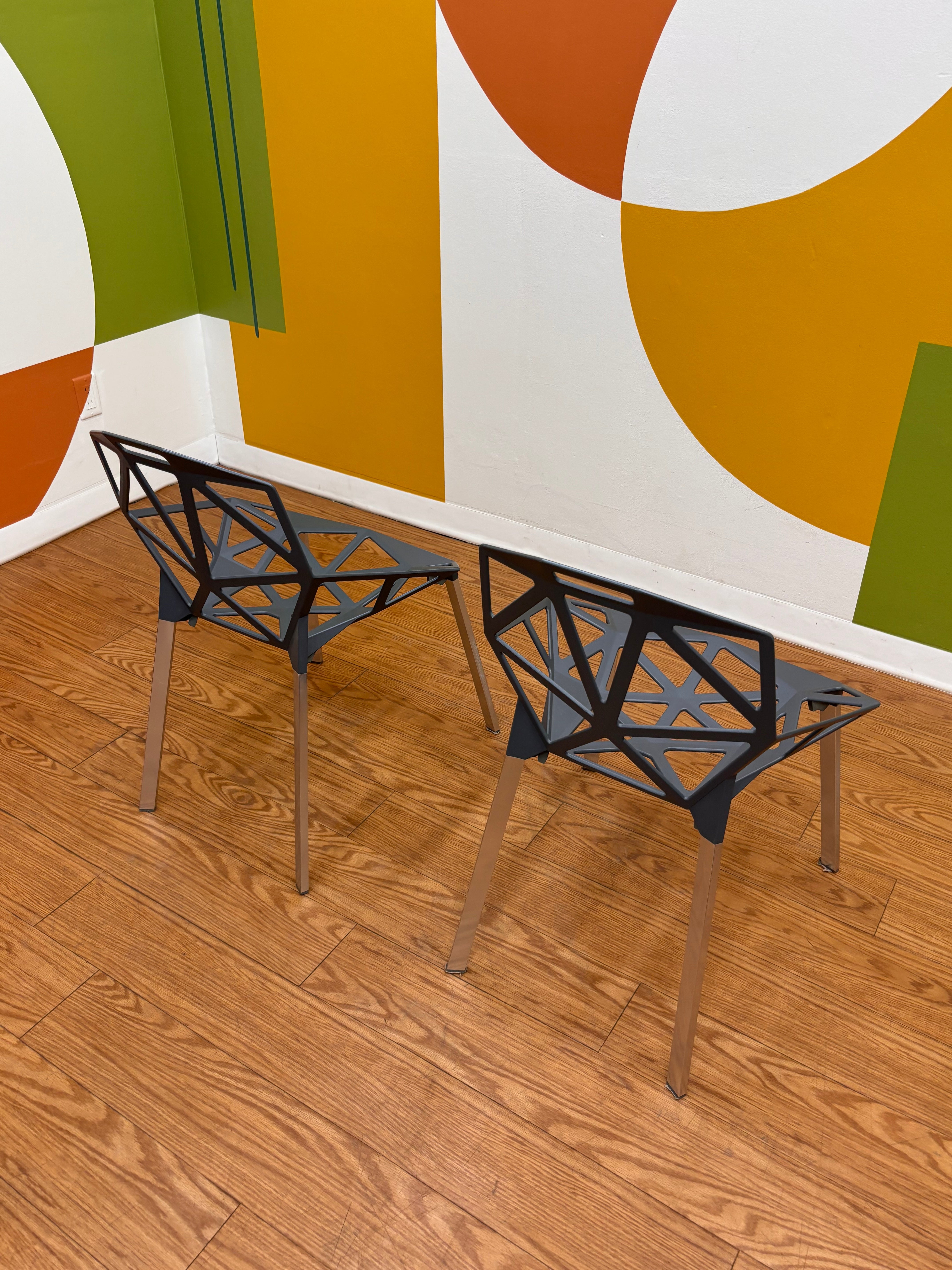 Set of 2 Geometric Chairs