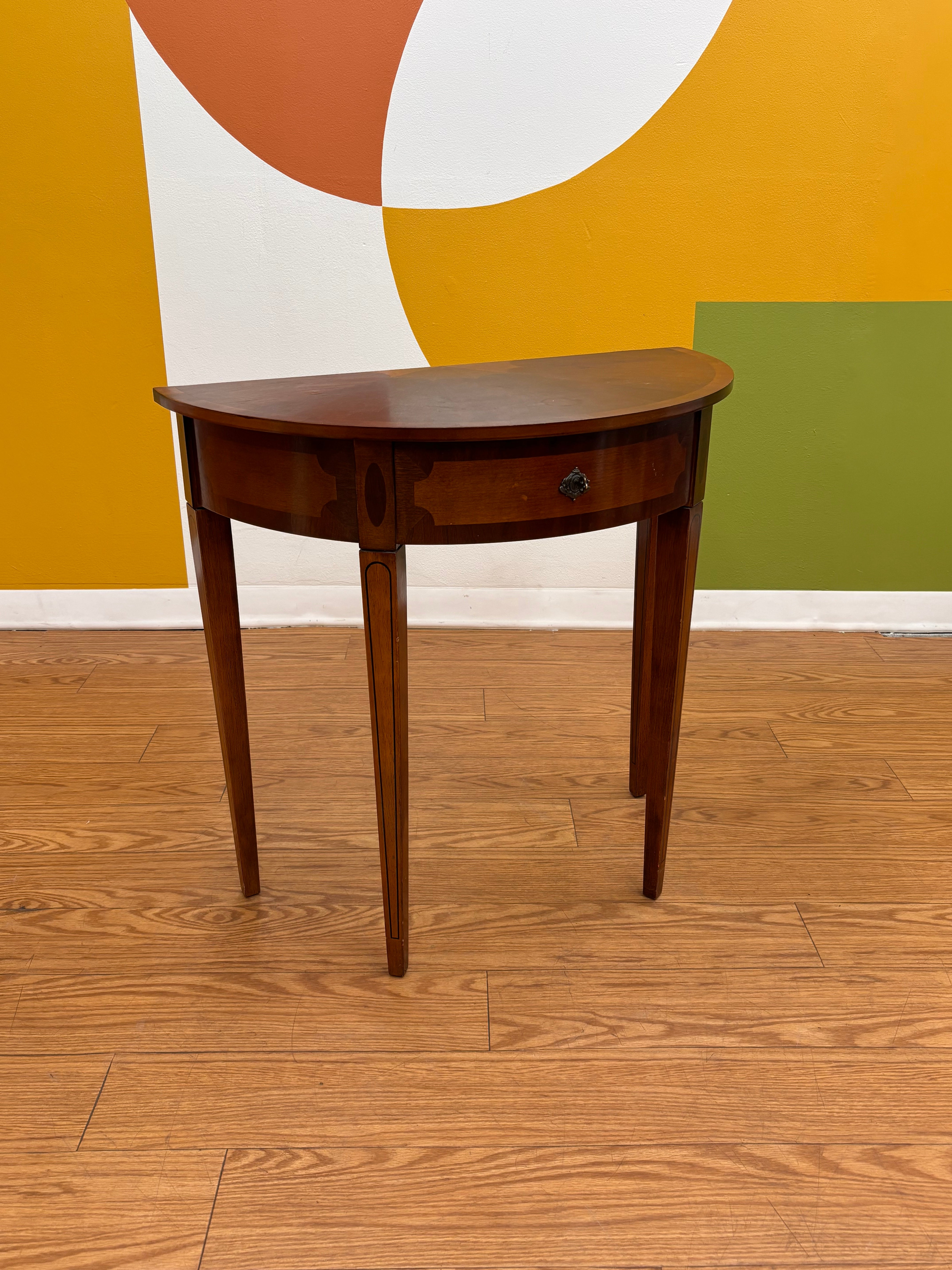 Wood Half Moon Table