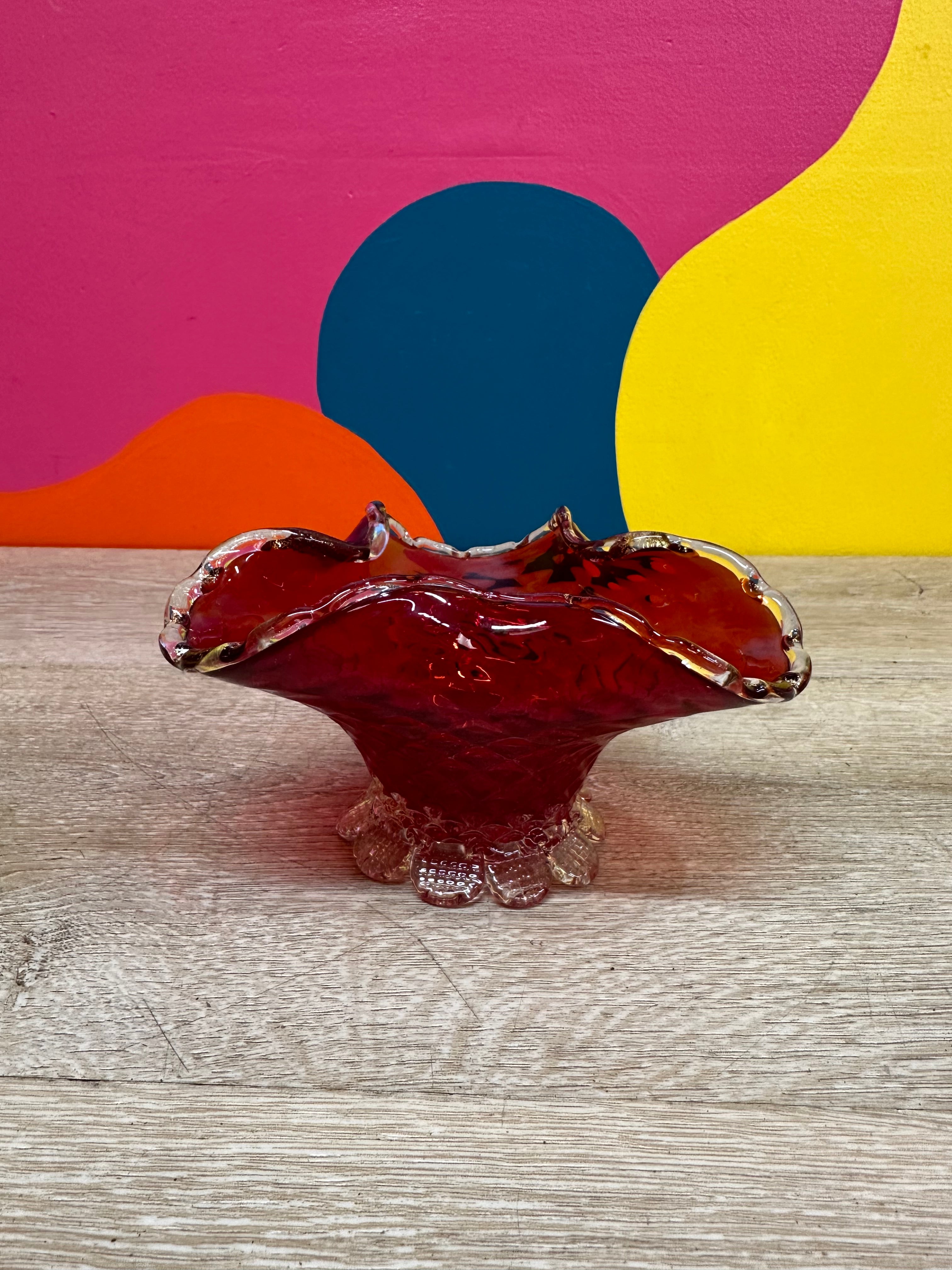 Red Ruby Glass Dish