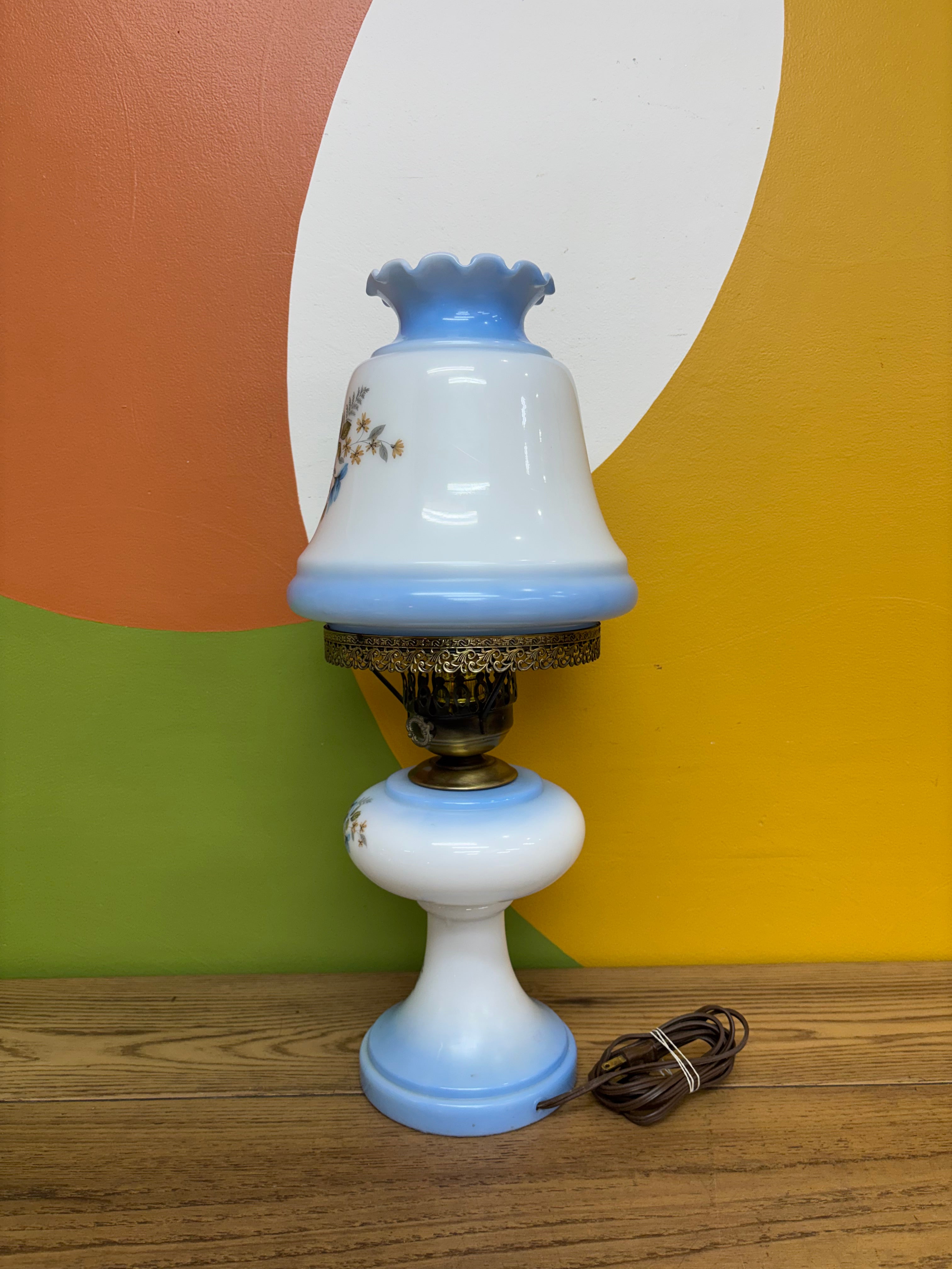 Blue Hurricane Lamp